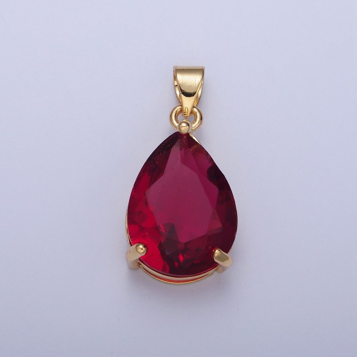 Cubic Zirconia Teardrop Pendant, Large Multicolor CZ For Necklace Making H-293 H-316 H-320 H-346 H-369 H-371 H-373