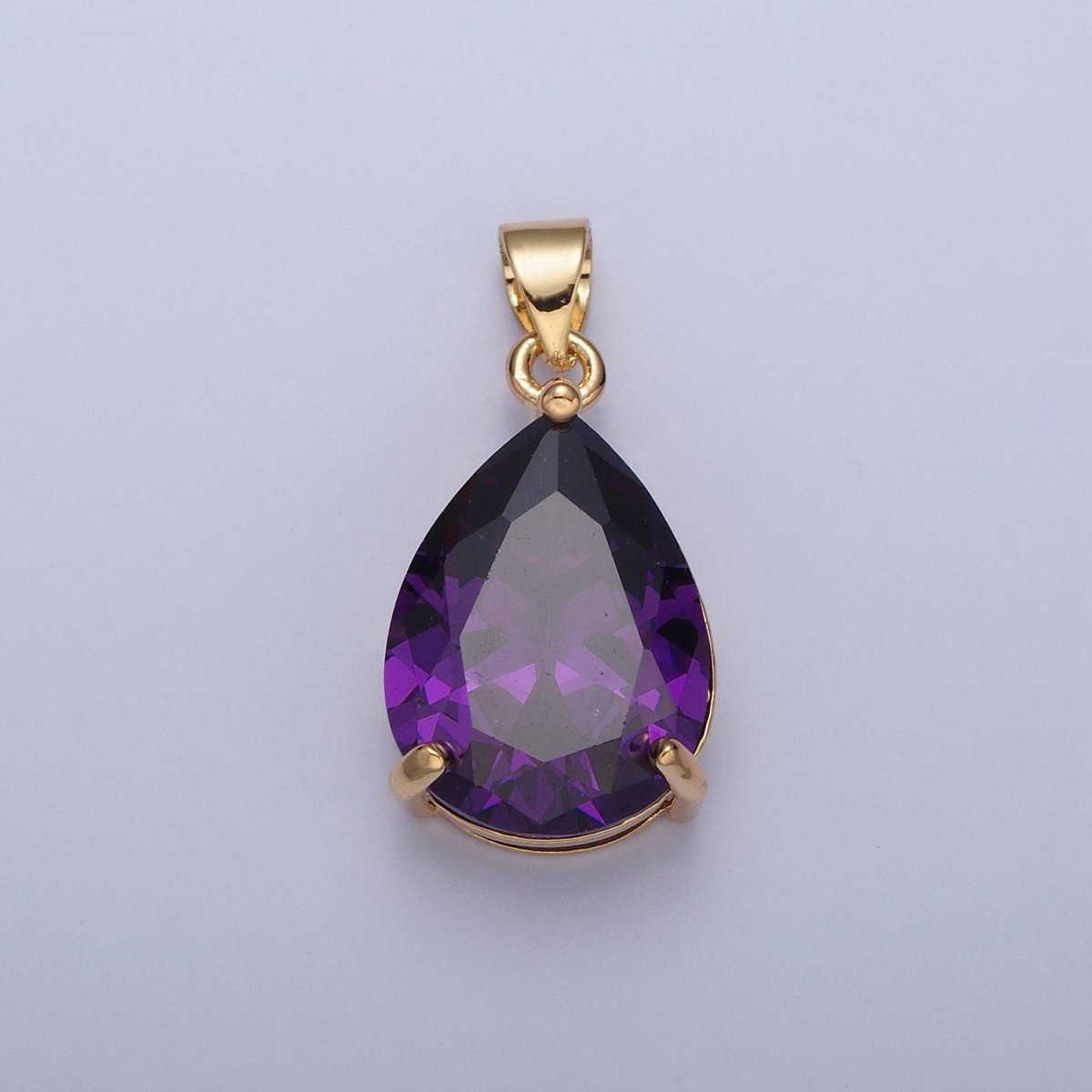Cubic Zirconia Teardrop Pendant, Large Multicolor CZ For Necklace Making H-293 H-316 H-320 H-346 H-369 H-371 H-373