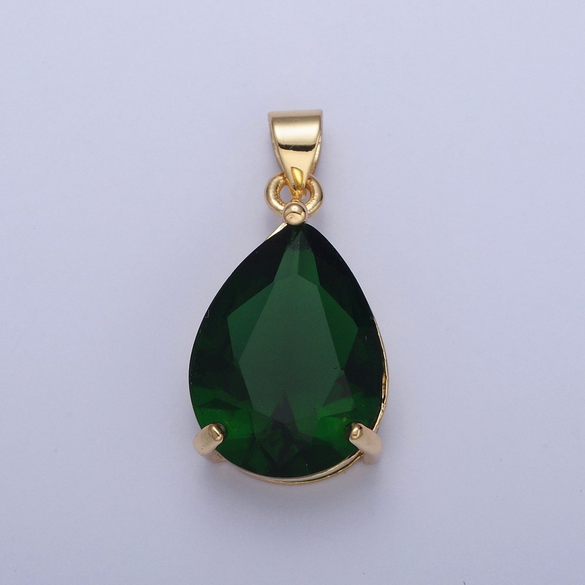 Cubic Zirconia Teardrop Pendant, Large Multicolor CZ For Necklace Making H-293 H-316 H-320 H-346 H-369 H-371 H-373