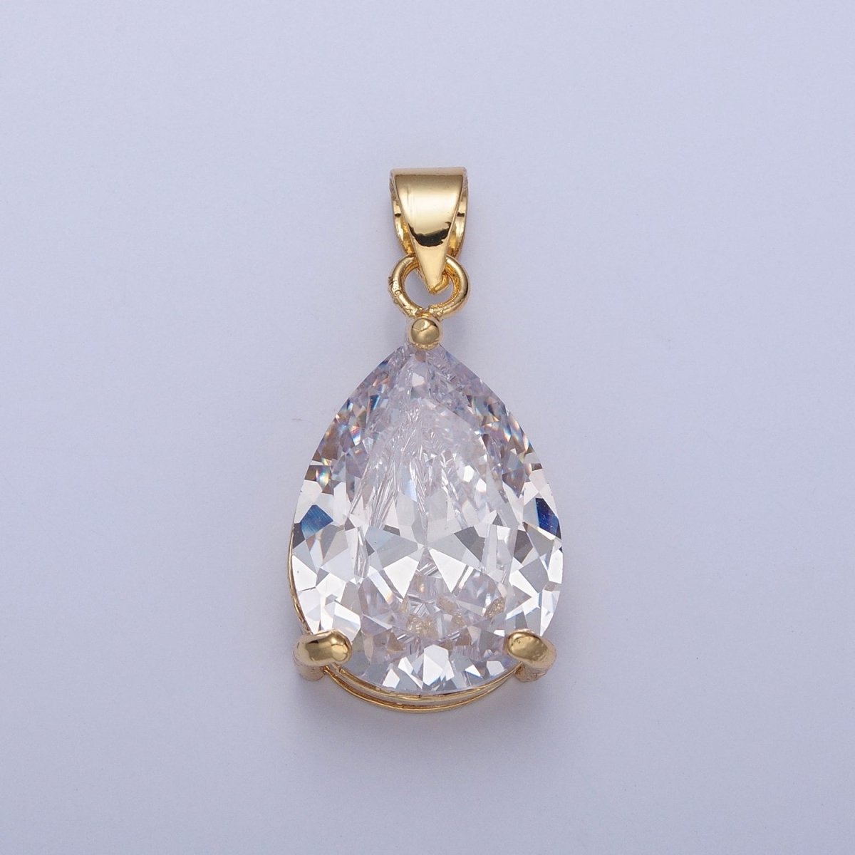 Cubic Zirconia Teardrop Pendant, Large Multicolor CZ For Necklace Making H-293 H-316 H-320 H-346 H-369 H-371 H-373