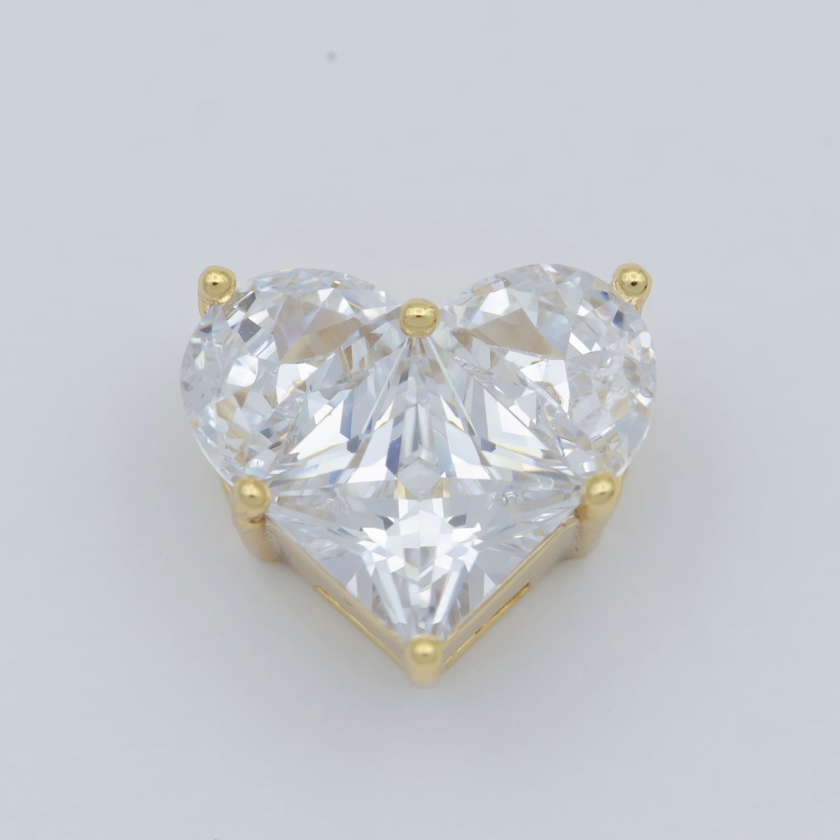 Cubiz Zirconia Heart Beads - 10mm Small Beautiful Bright 3D Love Jewelry Gold Star Beads spacer for Bracelet Necklace Supply B-544 - DLUXCA