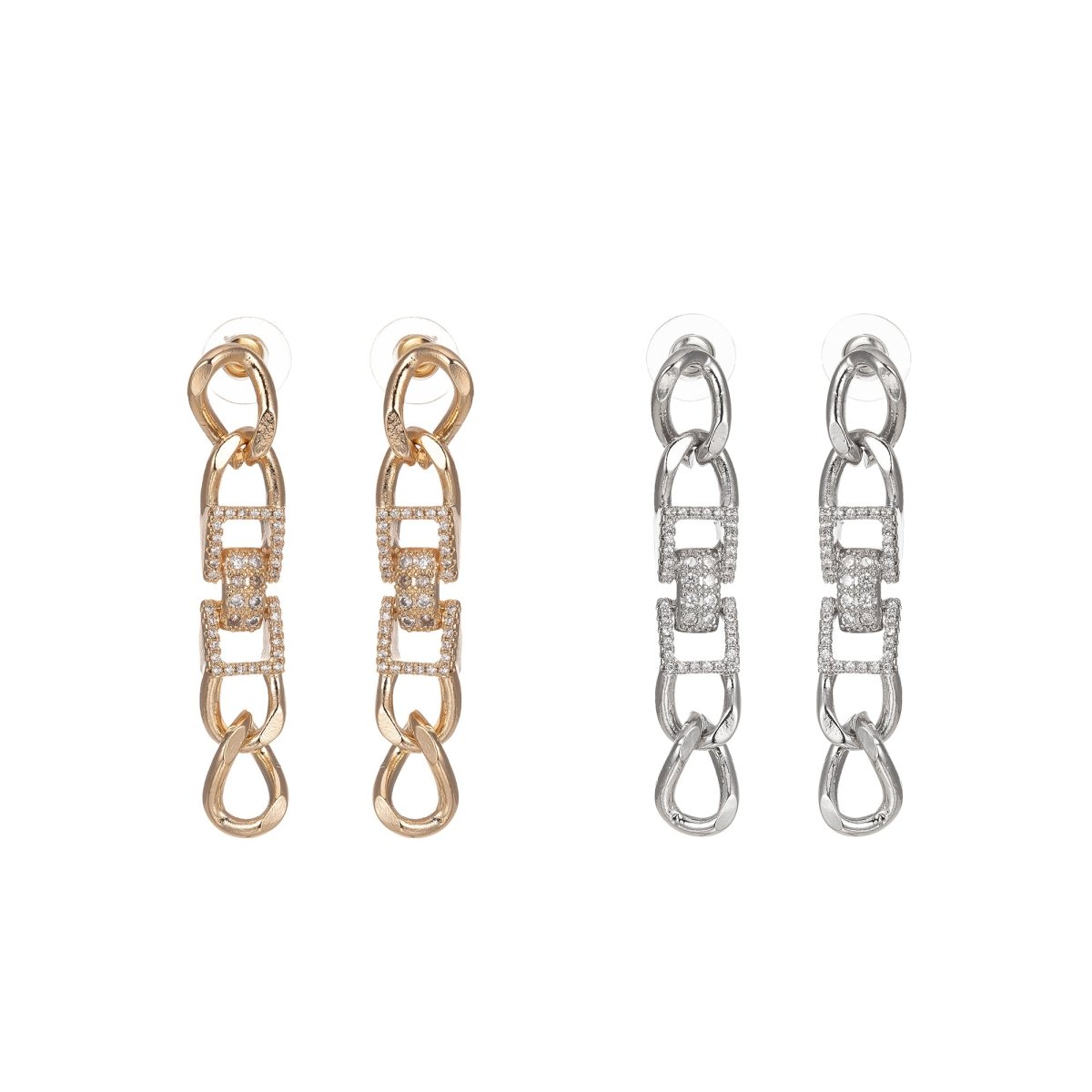 Curb Link Earrings Curb Chain Link Earring • Minimalist Gold Earring Dangle Stud Earring T-020