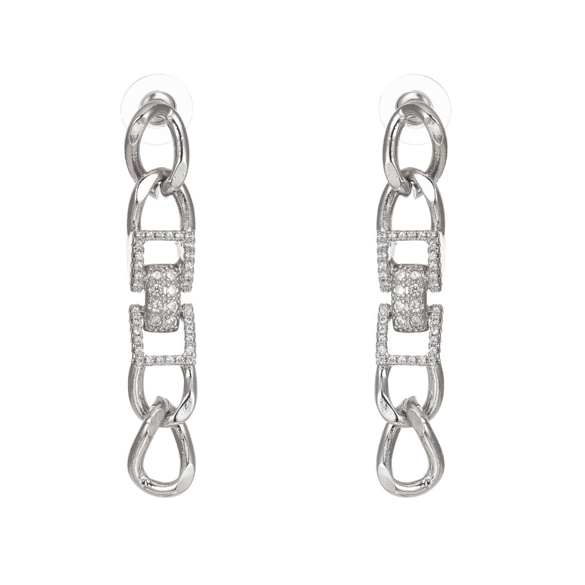 Curb Link Earrings Curb Chain Link Earring • Minimalist Gold Earring Dangle Stud Earring T-020