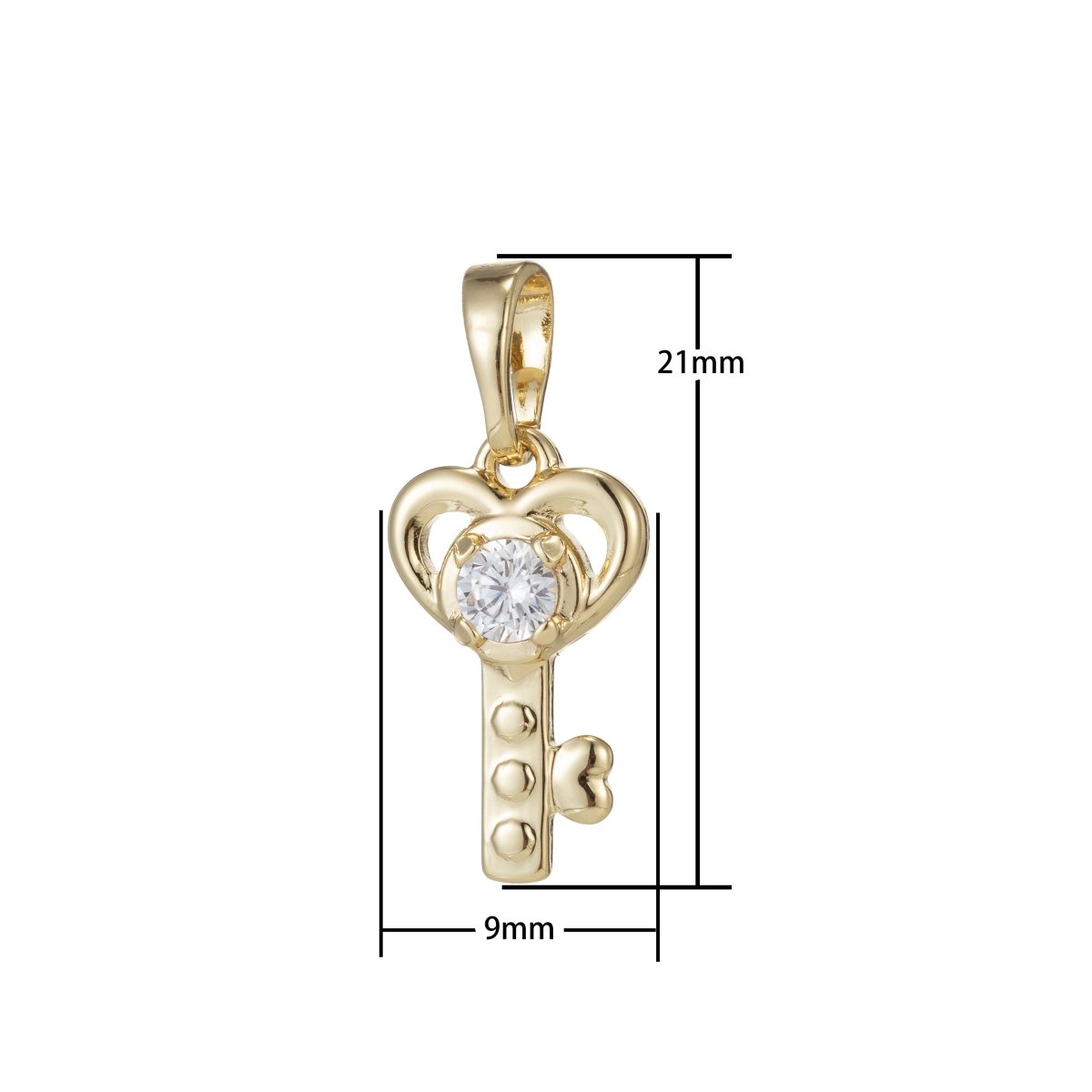 Cute 14K Gold Filled Love Key Pendants I-549 - DLUXCA