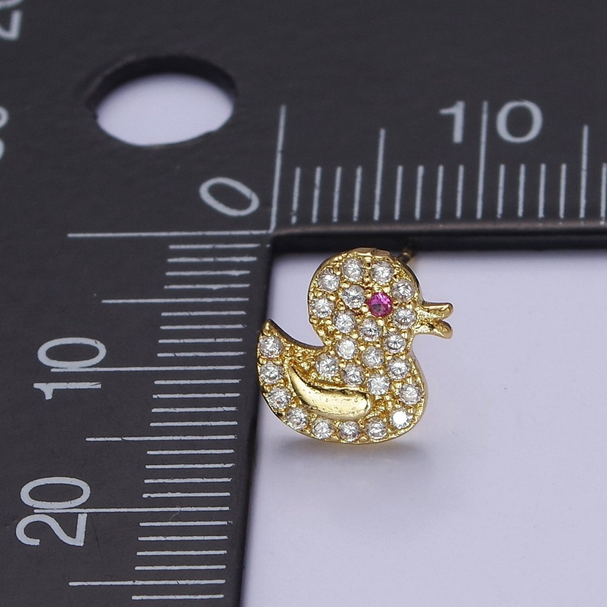 Cute 24K Gold Filled Duck Ear Studs Earrings Animal Earrings gift for kids V-133 - DLUXCA