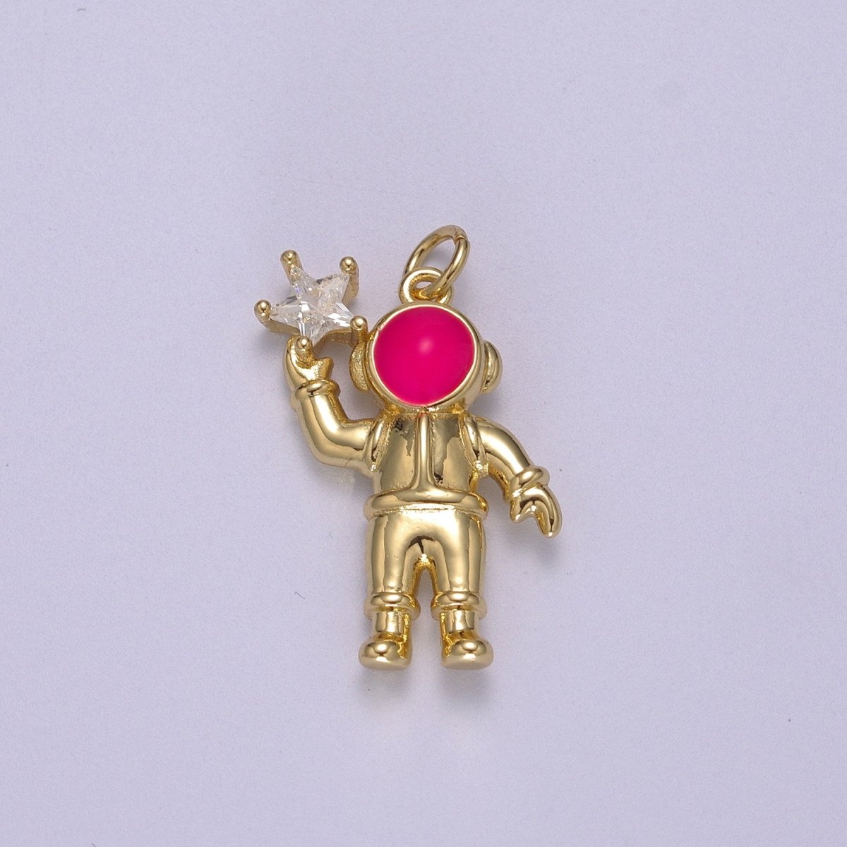 Cute Dainty Astronaut Charm, Enamel Robot Pendant Star Kids Monster Charm for Necklace Earring Bracelet Component Halloween Charm M-828-M-829