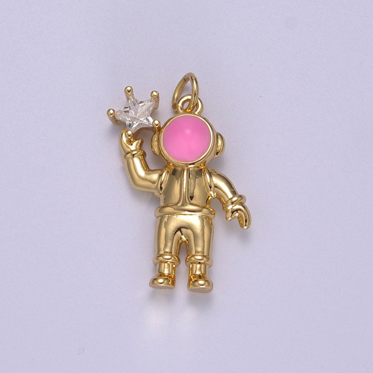 Cute Dainty Astronaut Charm, Enamel Robot Pendant Star Kids Monster Charm for Necklace Earring Bracelet Component Halloween Charm M-828-M-829