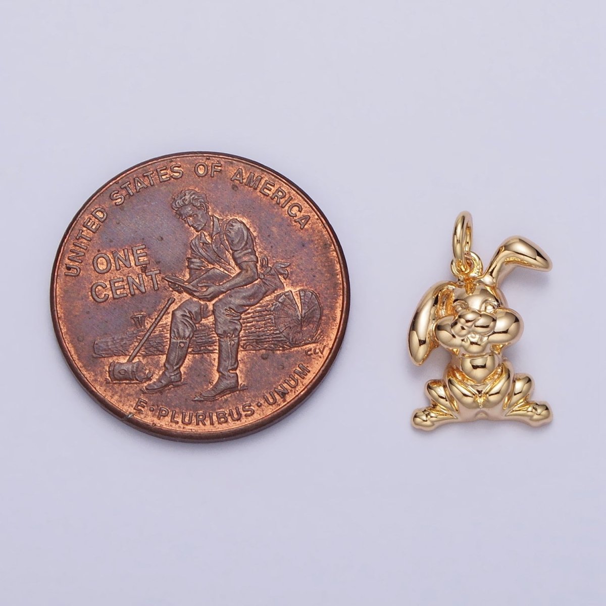 Cute Rabbit Bunny Animal Charm in Gold & Silver | AC183