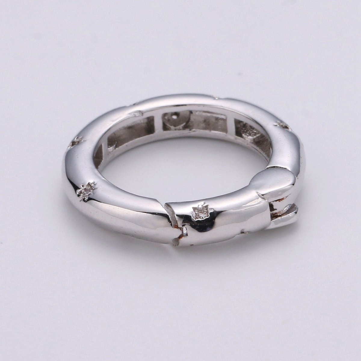 Cz Gold Spring Gate Ring, Push Gate ring, 20mm Round Ring Charm Holder Rose Gold Black Gun Metal Silver Clasp for Connector Charm Holder K-851