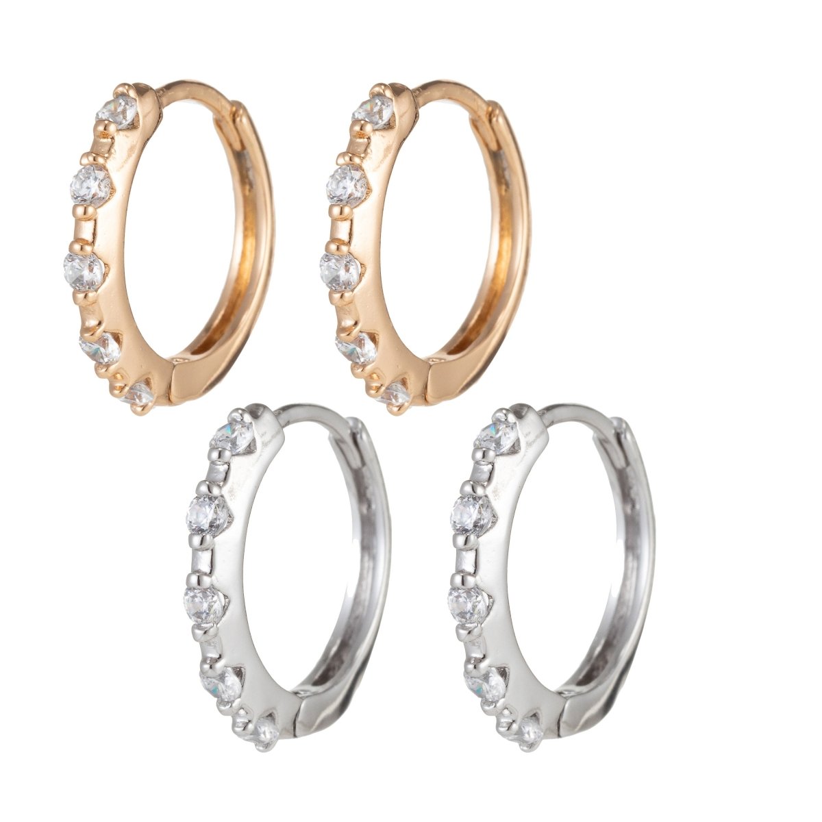 Cz Hoop earrings, Minimalist hoop earring, Micro Pave earrings, Dainty hoops gold, Tiny hoops, Cubic earrings, Small hoops Huge Q-059 Q-064