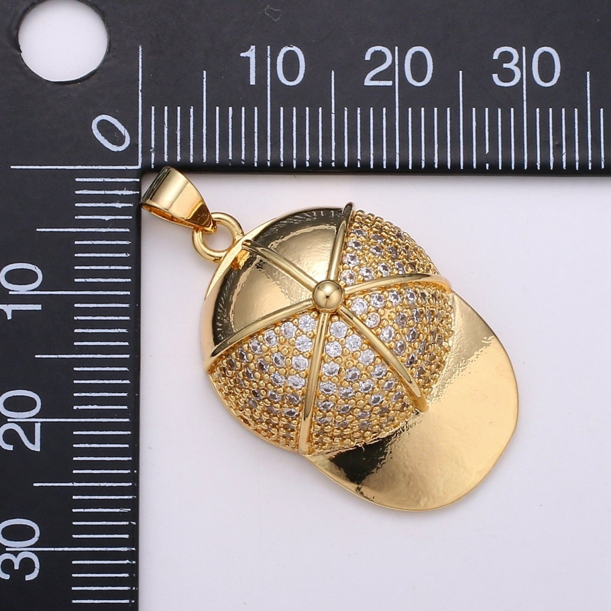 CZ Micro Pave Baseball Cap Shape Pendant Necklace Charm,Cubic Zirconia Gold Filled Charm, Hip Hop Men Necklace Charm Pendant J-139