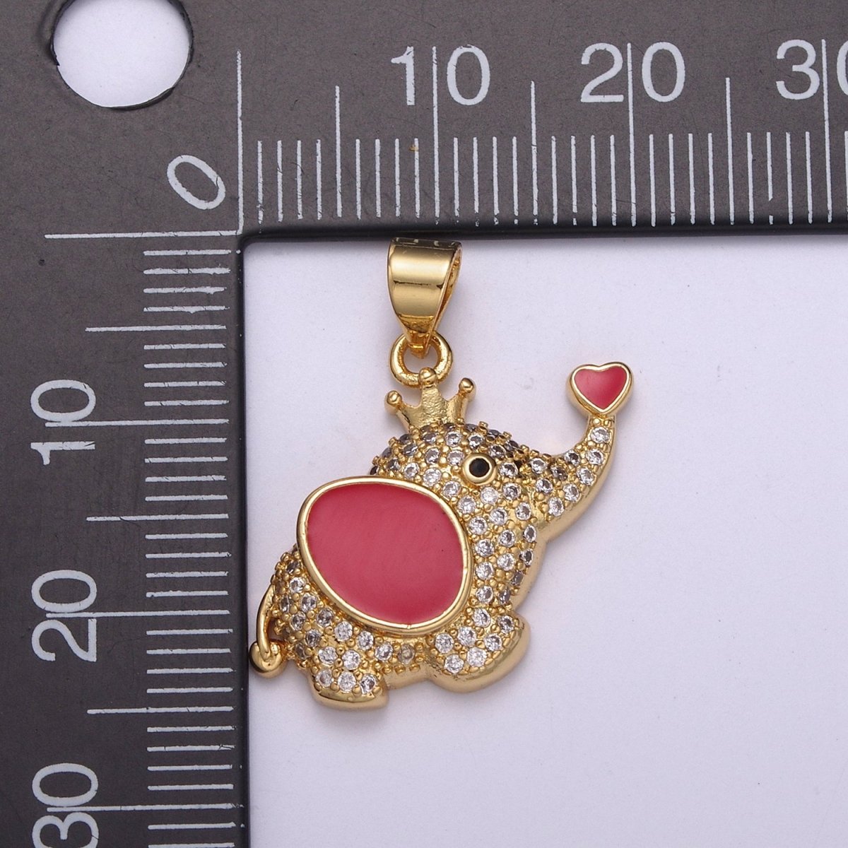 CZ Micro Pave Elephant Shape Pendant Charm,14K Gold Filled Elephant Charm, Necklace Bracelet Charm Pendant H-045 H-046