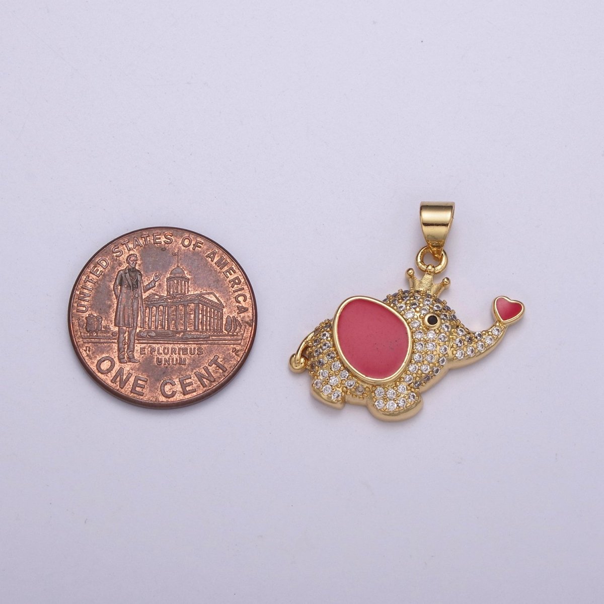 CZ Micro Pave Elephant Shape Pendant Charm,14K Gold Filled Elephant Charm, Necklace Bracelet Charm Pendant H-045 H-046