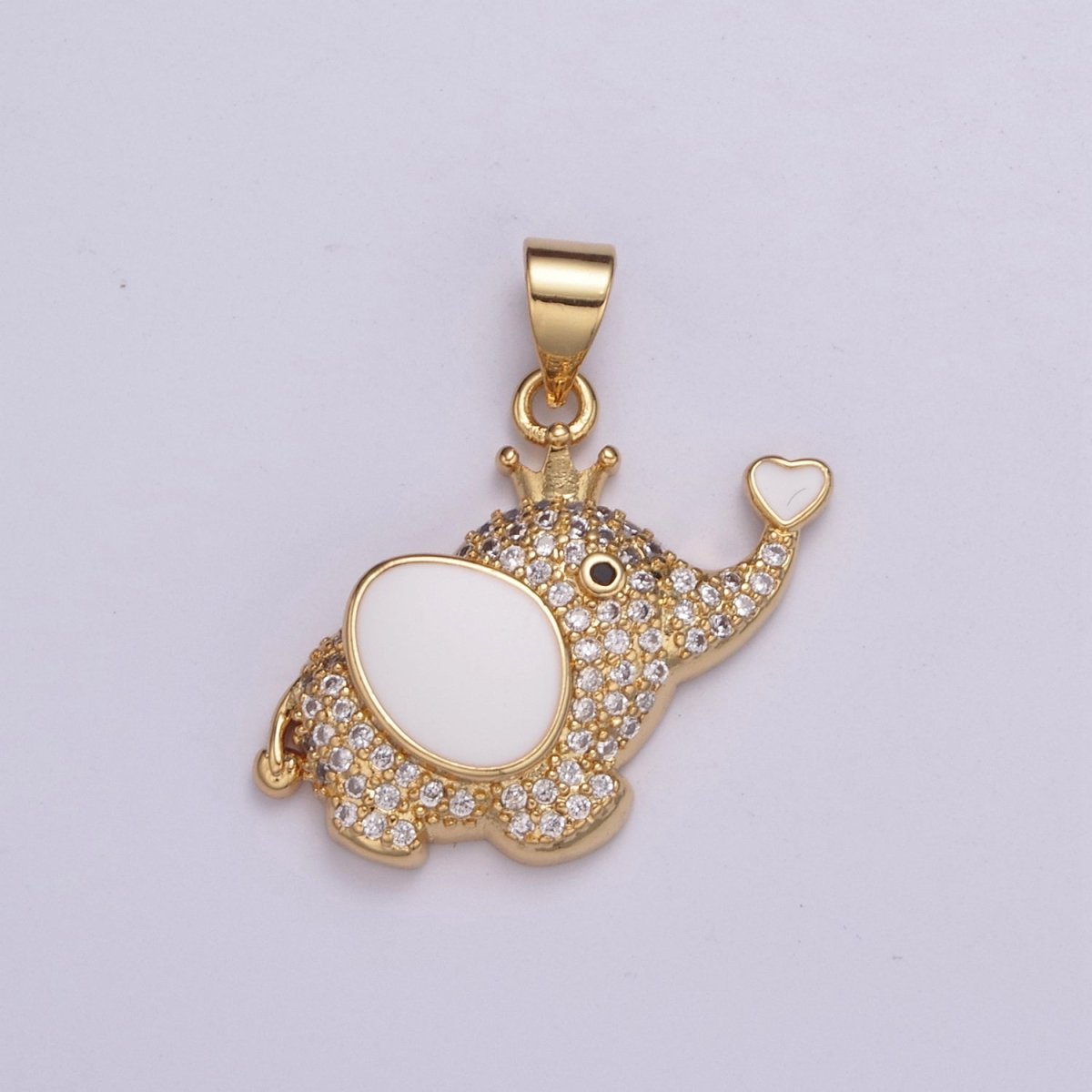 CZ Micro Pave Elephant Shape Pendant Charm,14K Gold Filled Elephant Charm, Necklace Bracelet Charm Pendant H-045 H-046