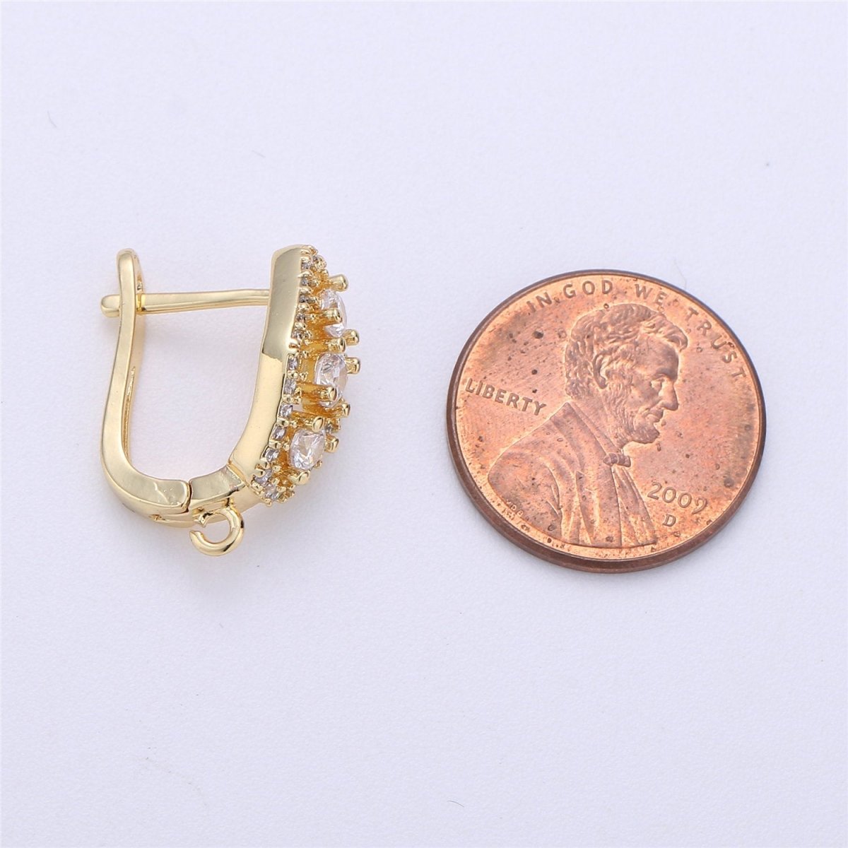 CZ Micro Pave Gold, Silver Latch Back Earring, Leverback ear wires open Link earrings 14k gold filled earring lead free nickel free K-316
