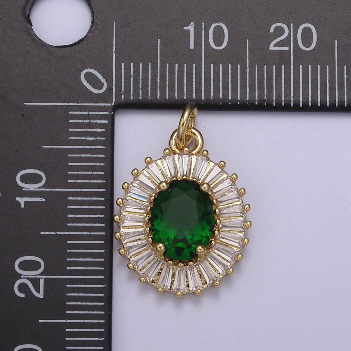 CZ Oval Charm Necklace 14k Gold Filled Dainty Oval CZ Baguette Halo Pendant, CZ Diamond Charm Necklace for Women, Cubic Zirconia Jewelry, Gifts for Her N-647 - N-652