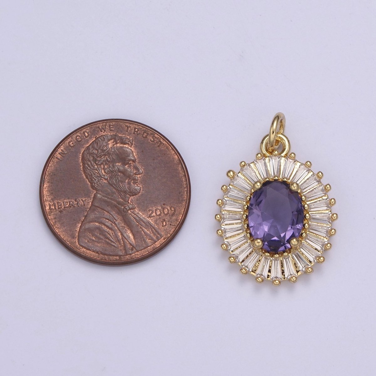 CZ Oval Charm Necklace 14k Gold Filled Dainty Oval CZ Baguette Halo Pendant, CZ Diamond Charm Necklace for Women, Cubic Zirconia Jewelry, Gifts for Her N-647 - N-652