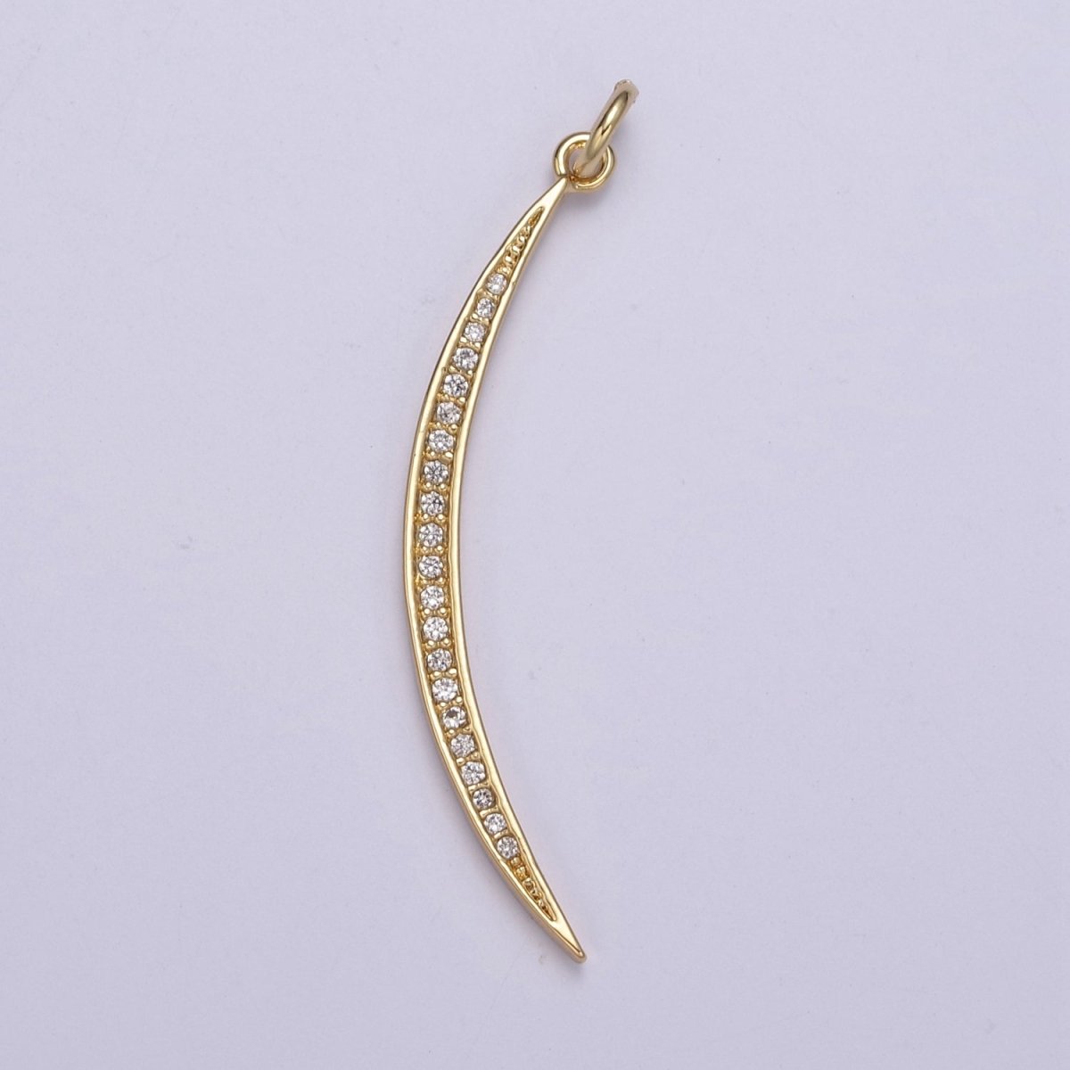 CZ Thin Slender Moon Pendant Charm - 14K Gold Filled Moon Silver Half moon Waning Moon Crescent Moon N-326 N-327