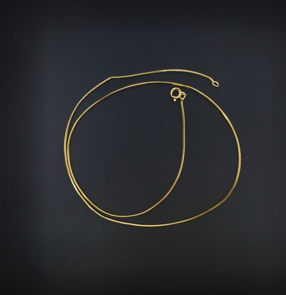 Dainty 0.9mm Omega Snake Minimalist 23.5 Inch Layering Chain Necklace | WA-205 Clearance Pricing - DLUXCA