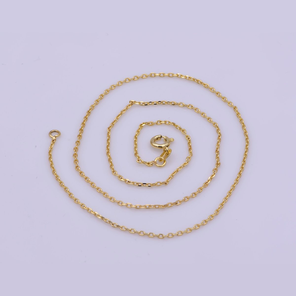 Dainty 1.3mm Cable Layering 18 Inch Chain Necklace | WA-376 Clearance Pricing - DLUXCA