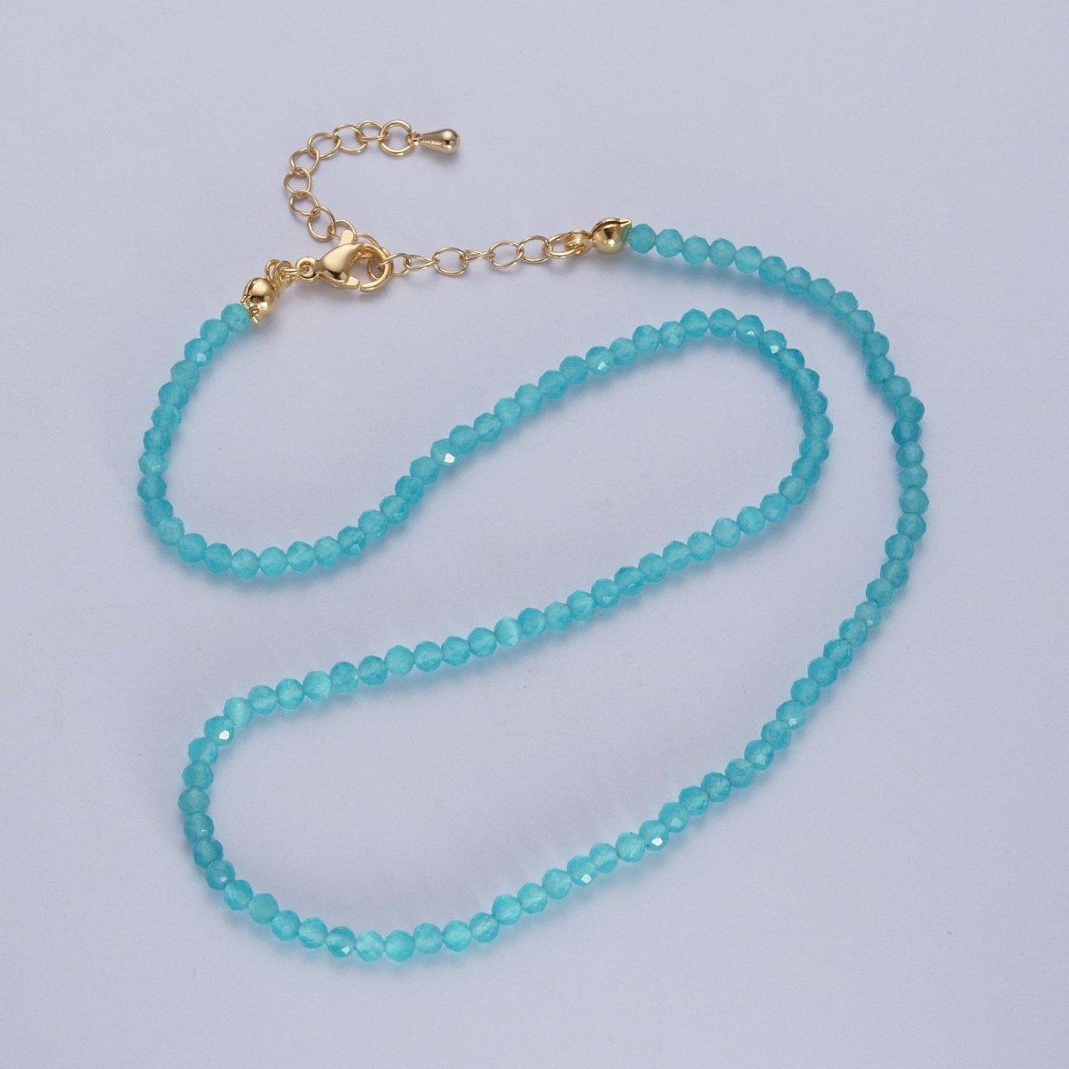 Dainty 14.5 Inch Glass Bead Choker Necklace | WA-1014 WA-1015 WA-1016 WA-1017 WA-1018 Clearance Pricing