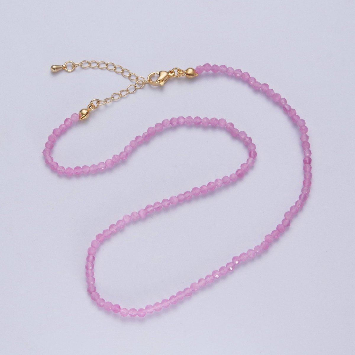 Dainty 14.5 Inch Glass Bead Choker Necklace | WA-1014 WA-1015 WA-1016 WA-1017 WA-1018 Clearance Pricing