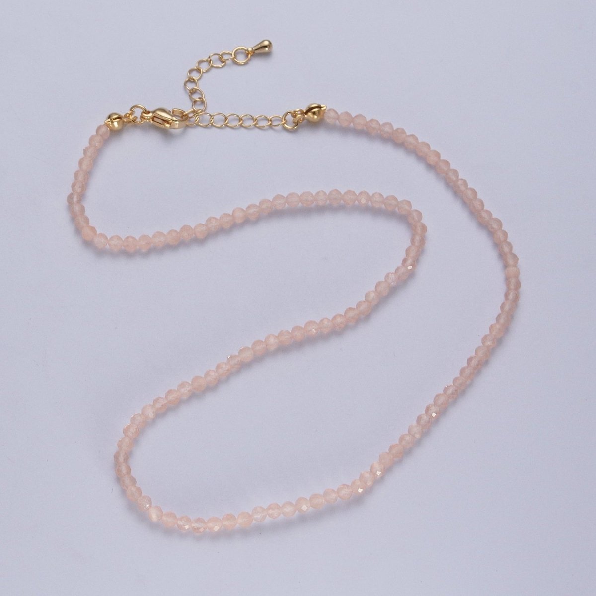 Dainty 14.5 Inch Glass Bead Choker Necklace | WA-1014 WA-1015 WA-1016 WA-1017 WA-1018 Clearance Pricing
