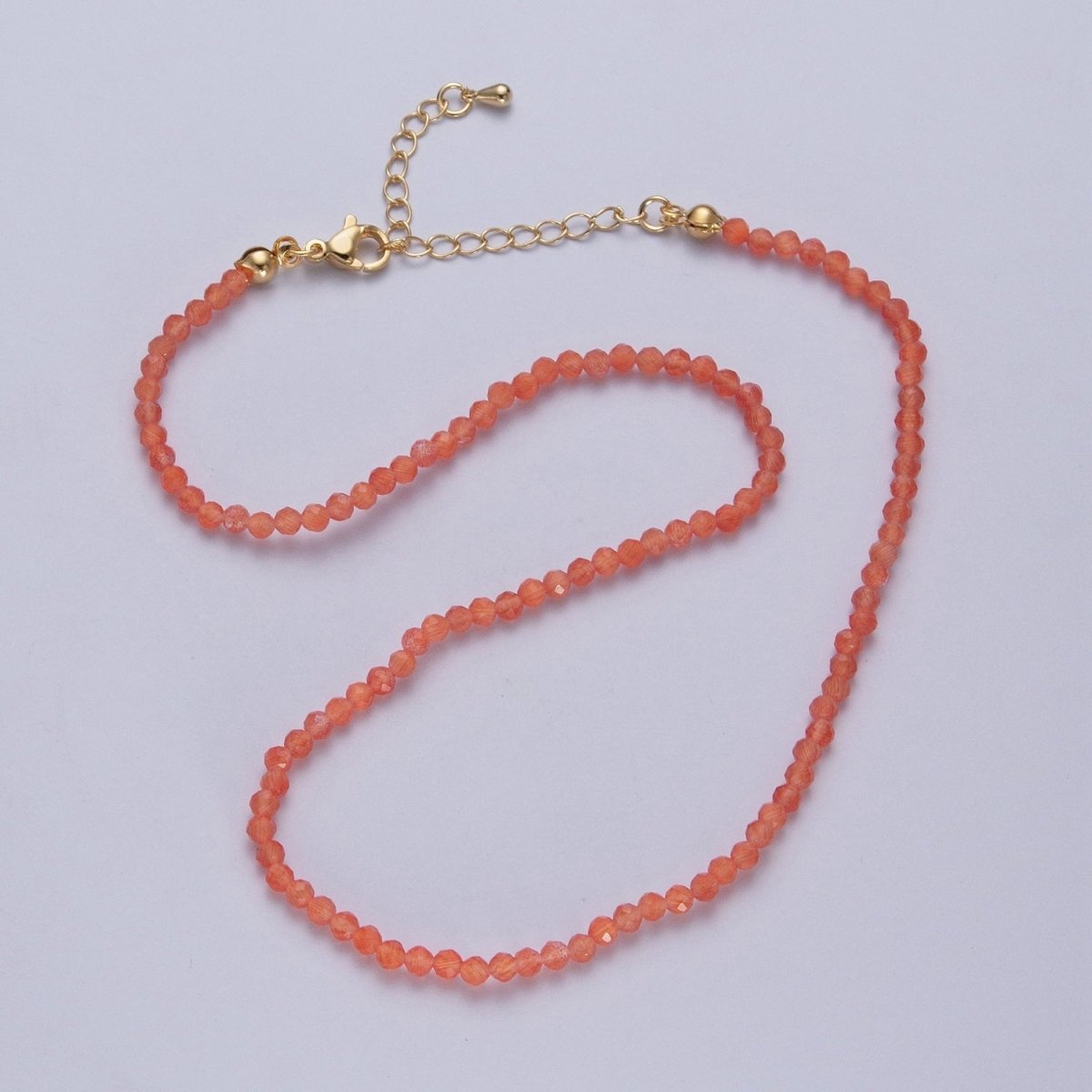 Dainty 14.5 Inch Glass Bead Choker Necklace | WA-1014 WA-1015 WA-1016 WA-1017 WA-1018 Clearance Pricing