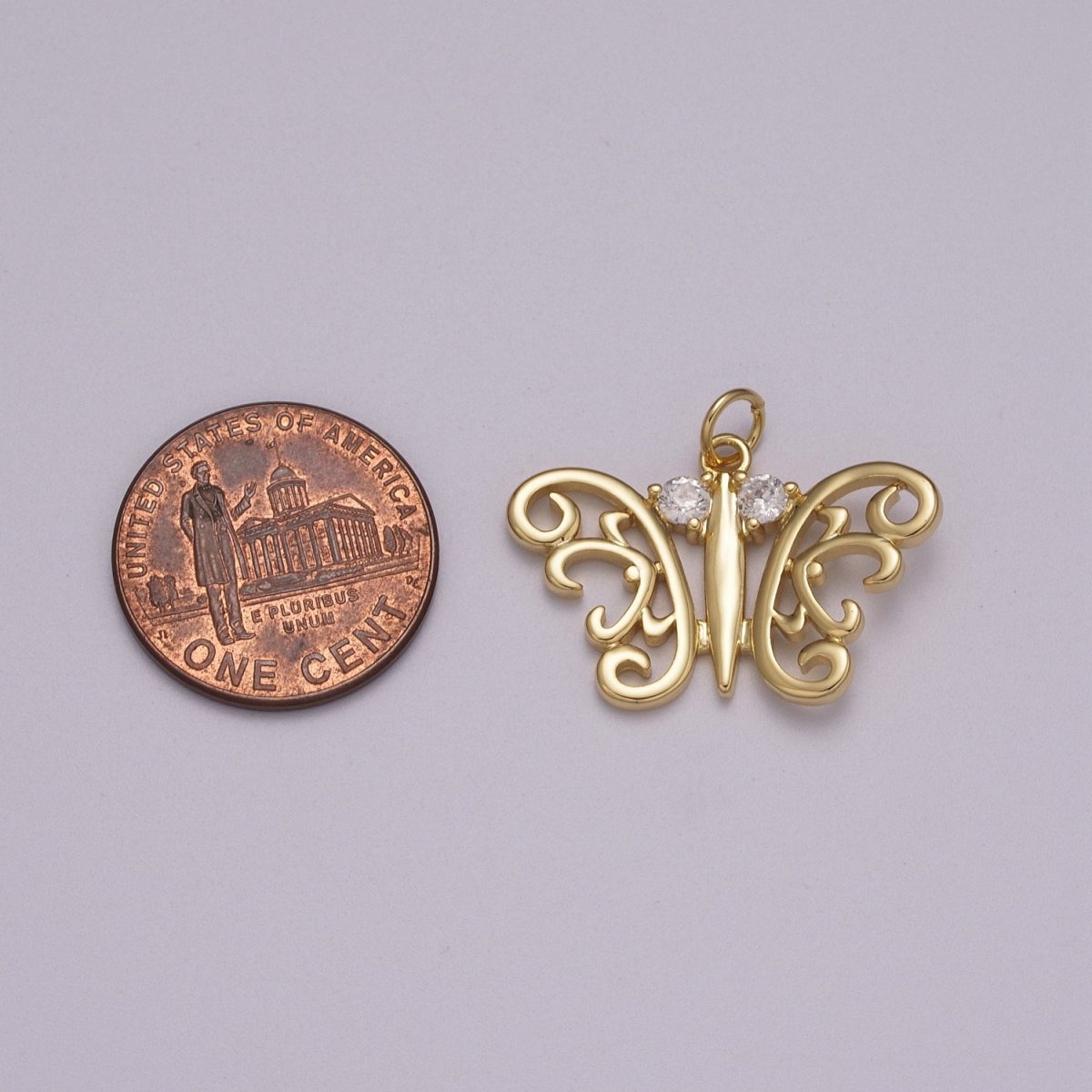 Dainty 14k Gold Filled Butterfly Charm, Small Mariposa Pendant Charm Monarch Charm Animal Jewelry I-096
