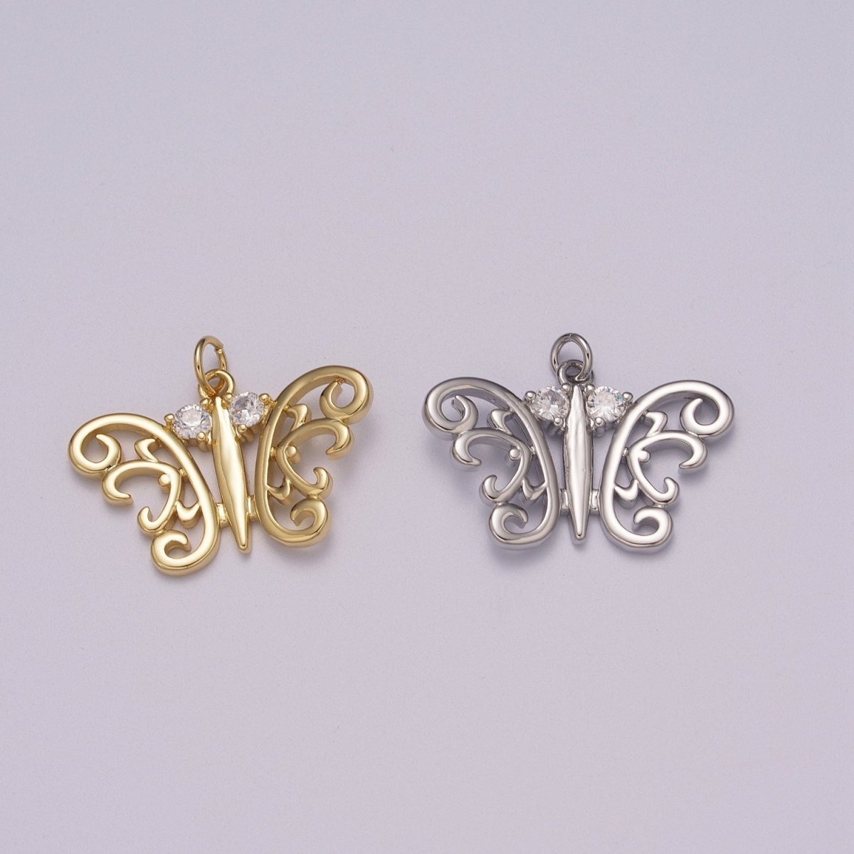 Dainty 14k Gold Filled Butterfly Charm, Small Mariposa Pendant Charm Monarch Charm Animal Jewelry I-096