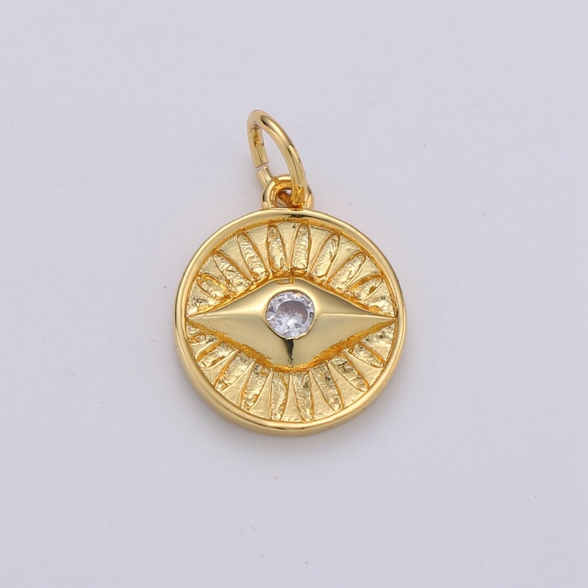 Dainty 14k Gold Filled Charm Coin Evil Eye Pendant Charm for Bracelet Necklace Earring Component for Jewelry Making D-279 D-280