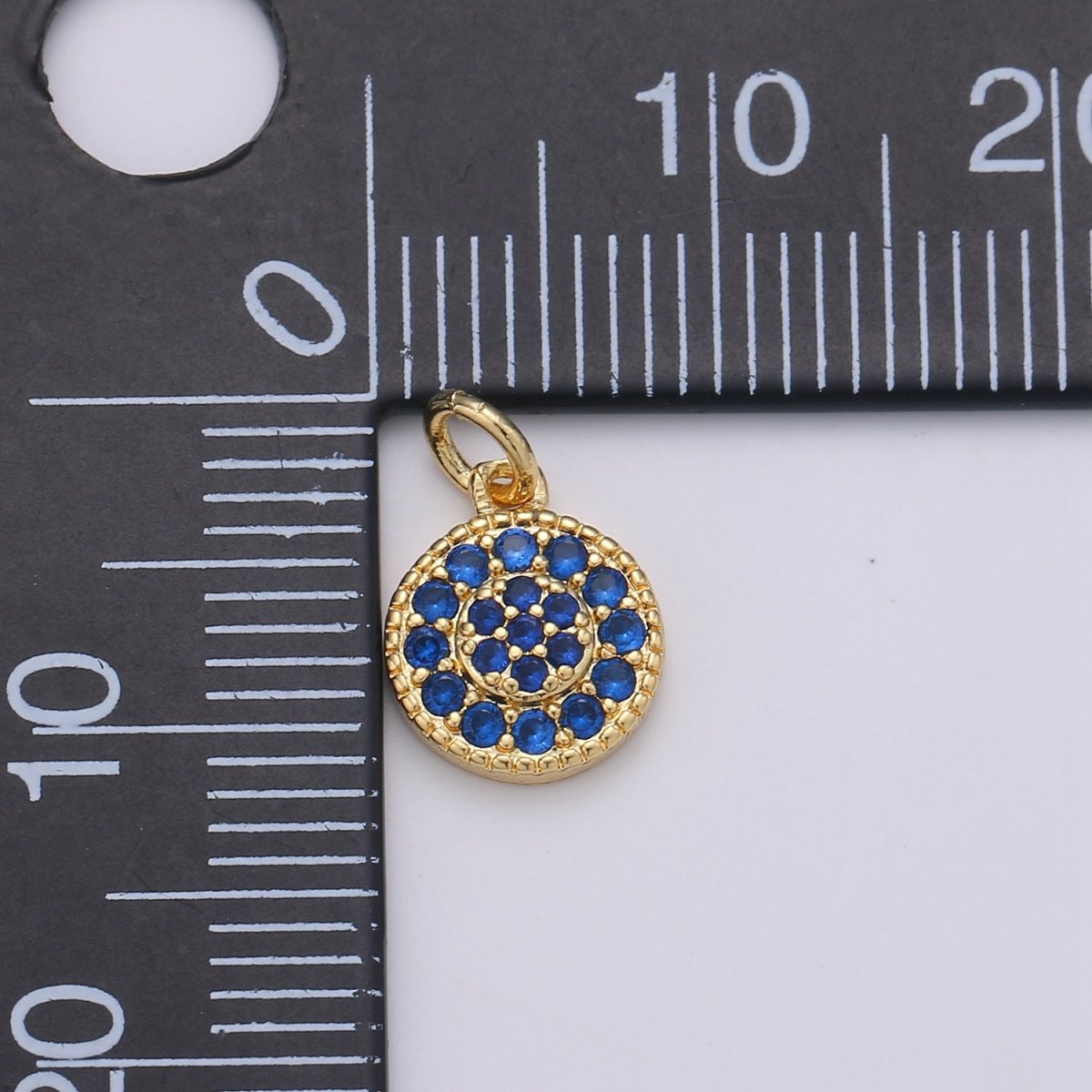 Dainty 14k Gold Filled CZ Clear Micro Pave Coin Charm, Round Disc Pave Charm, Mini Dangle Charm for Bracelet Necklace Pendant Hoop Earring D-591- D-596