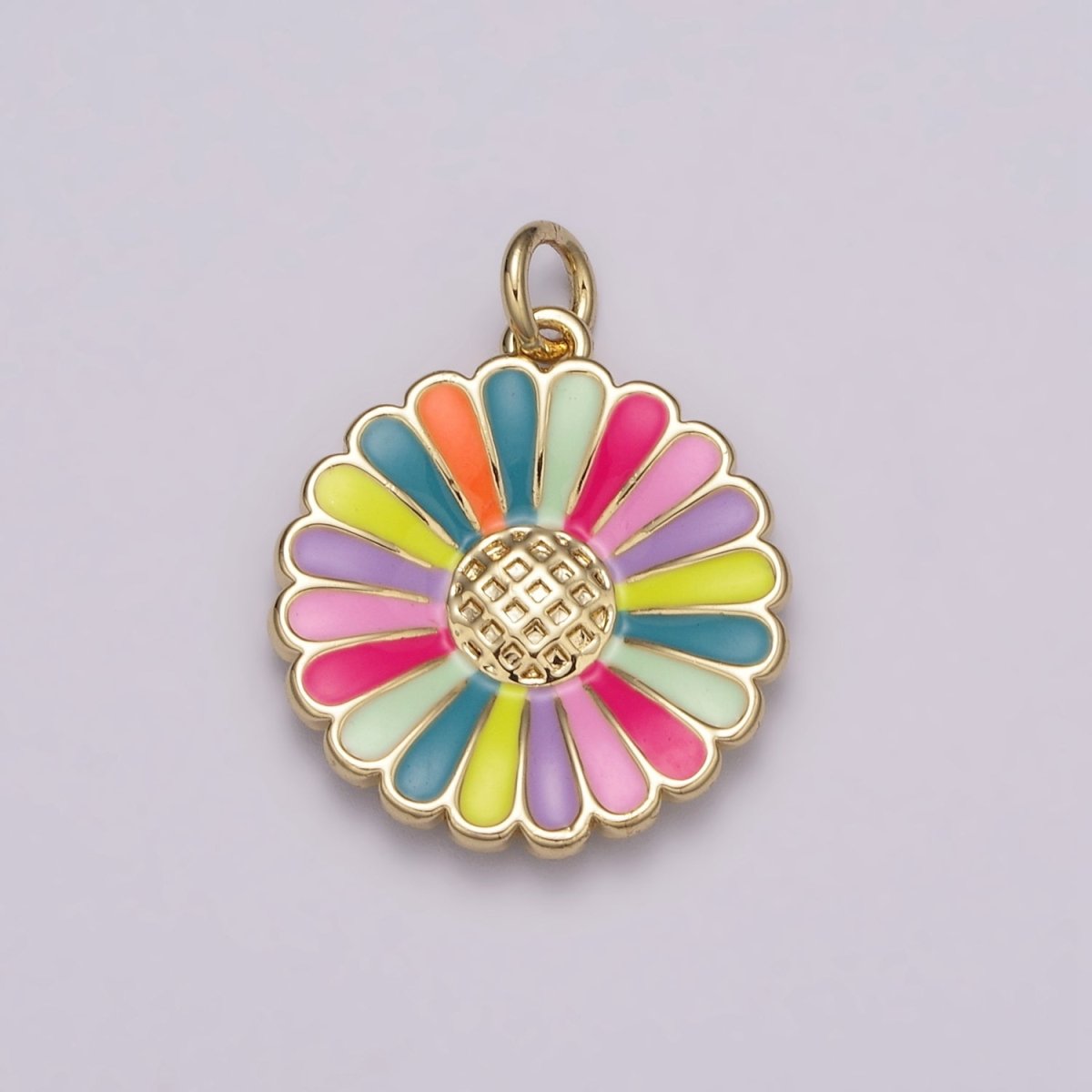 Dainty 14k Gold Filled Enamel Sunflower Necklace for Women Flower Charm Necklace Bracelet Earring Component M-924 - M-928