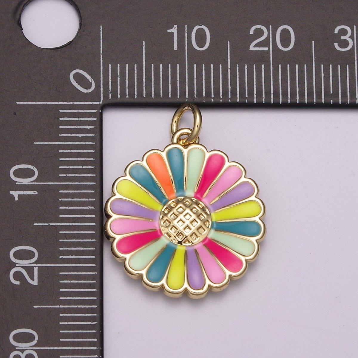 Dainty 14k Gold Filled Enamel Sunflower Necklace for Women Flower Charm Necklace Bracelet Earring Component M-924 - M-928