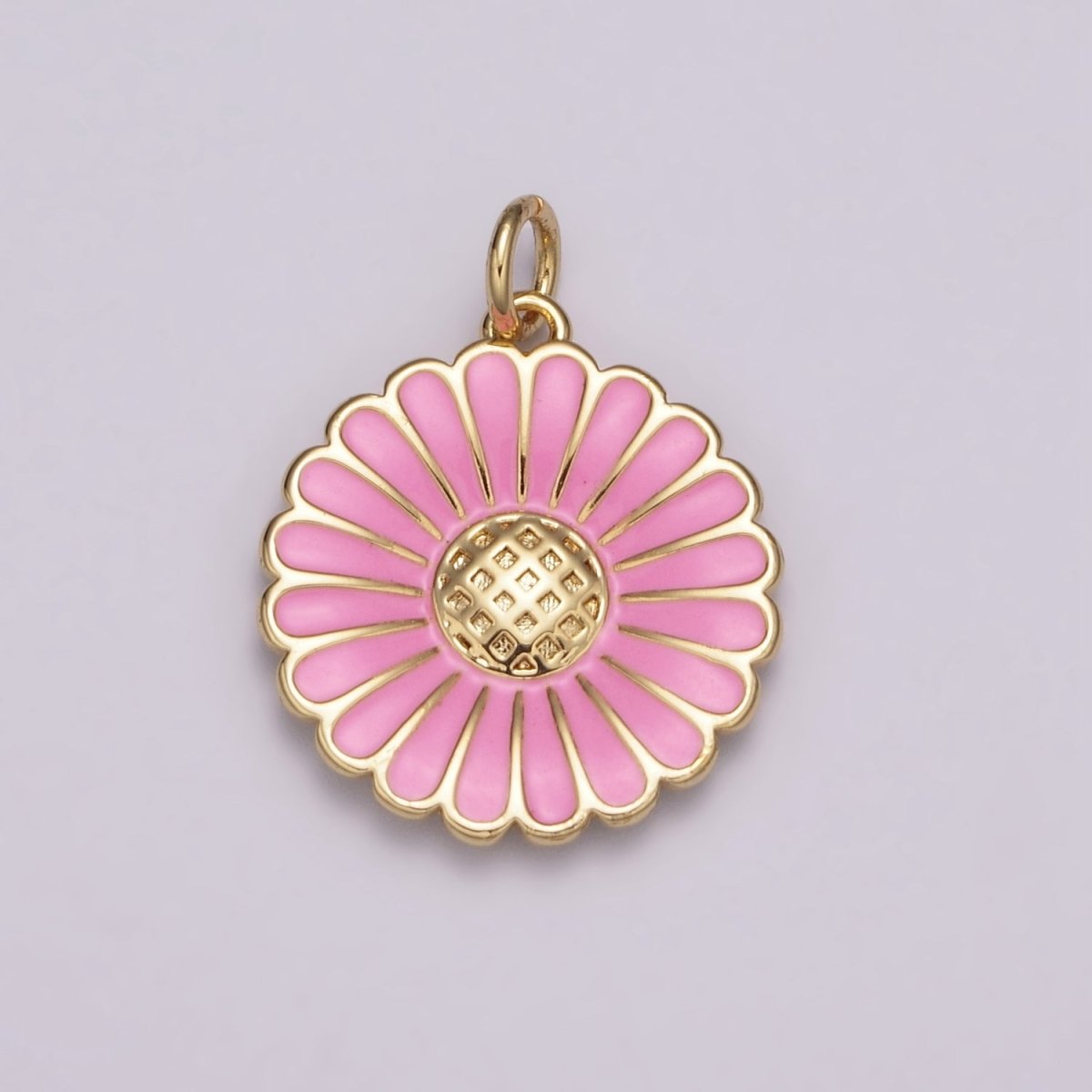 Dainty 14k Gold Filled Enamel Sunflower Necklace for Women Flower Charm Necklace Bracelet Earring Component M-924 - M-928
