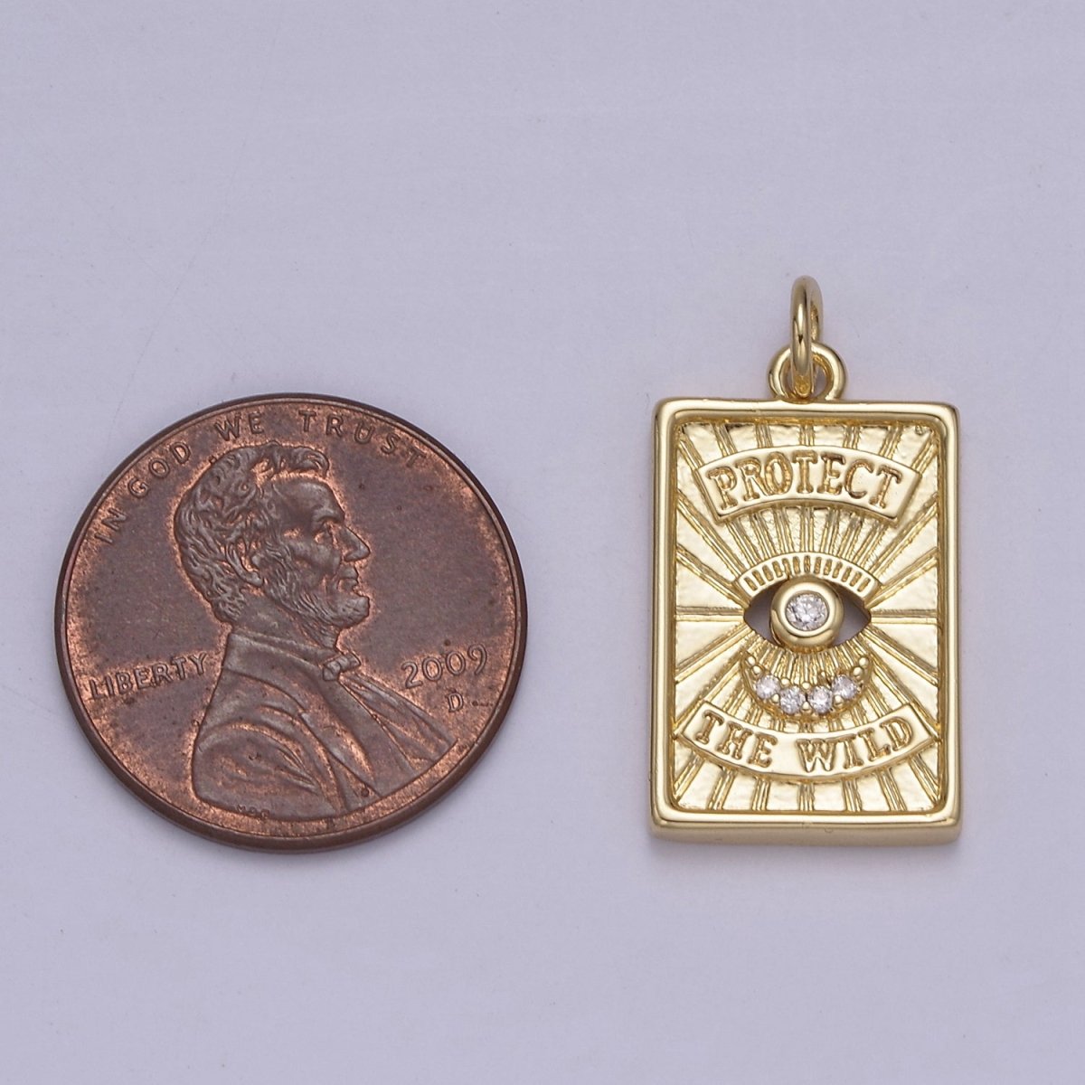 Dainty 14K Gold Filled Evil Eye tag Charm Protection Jewelry Protect the wild Eye Amulet Jewelry N-850 - DLUXCA