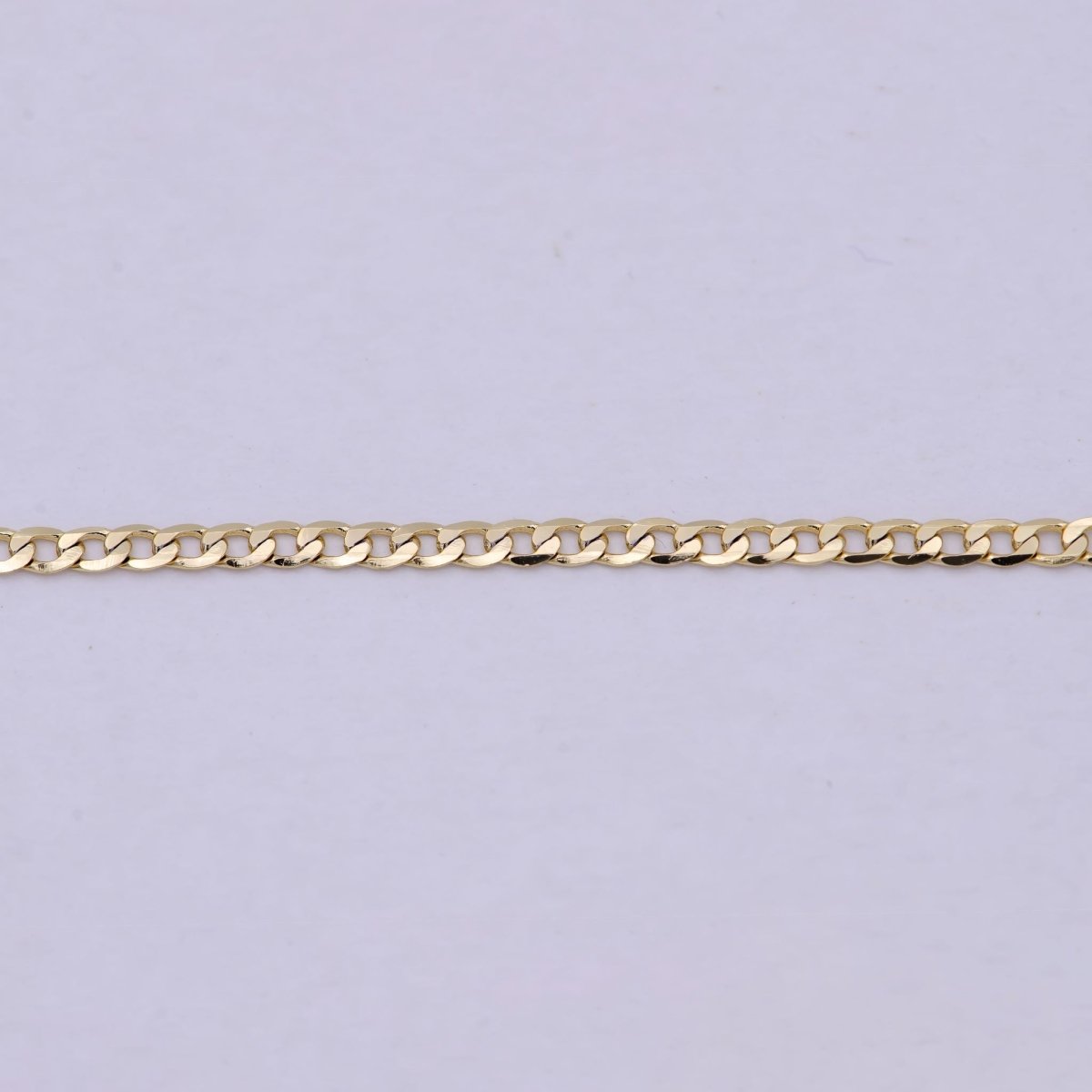 Dainty 14K Gold Filled Flat Curb Chain Necklace 1.8mm Finished Chain 19.5 inch | WA-622 Clearance Pricing - DLUXCA
