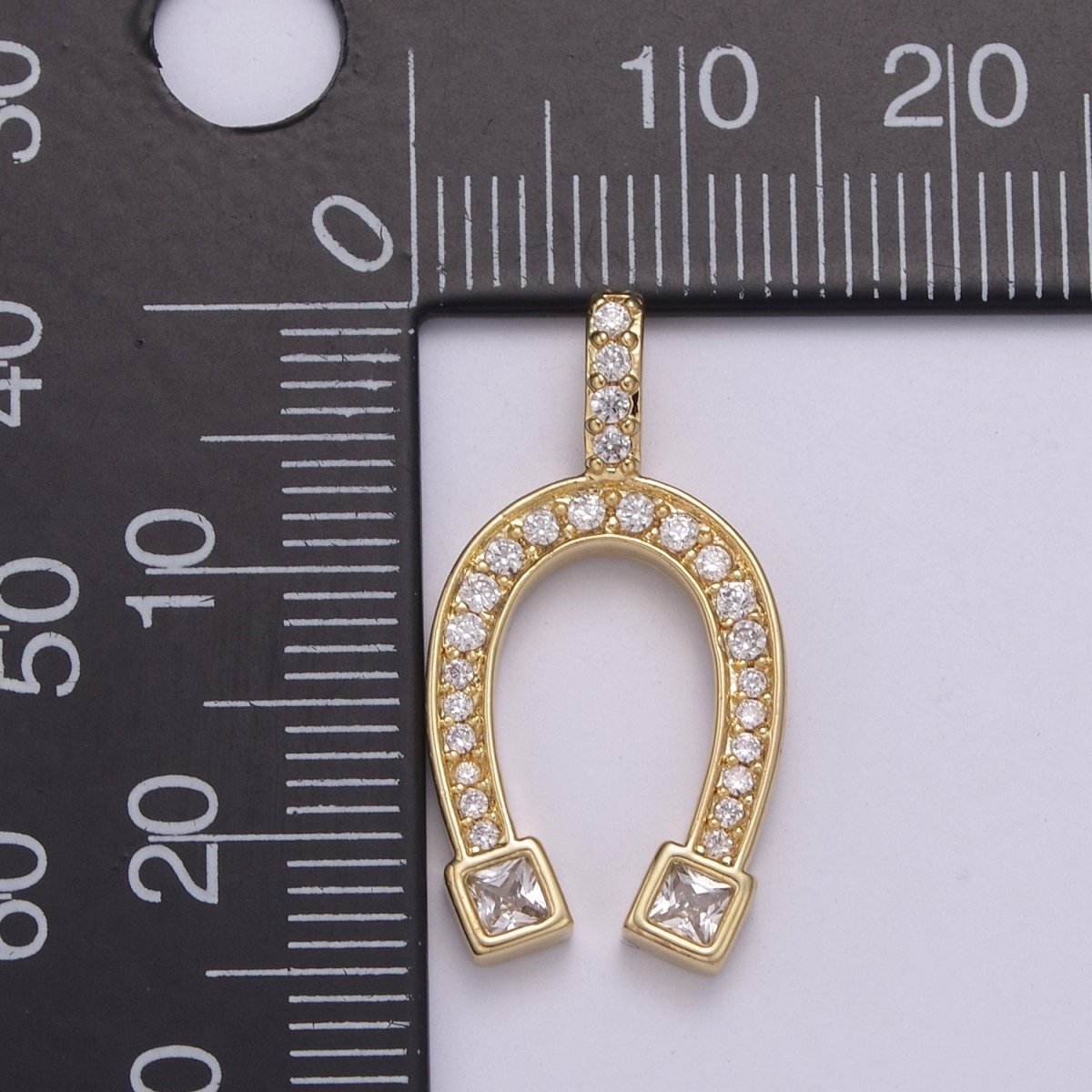 Dainty 14k Gold Filled Horseshoe Charm Lucky Charm Cubic Horse Shoe Pendant N-534 N-535