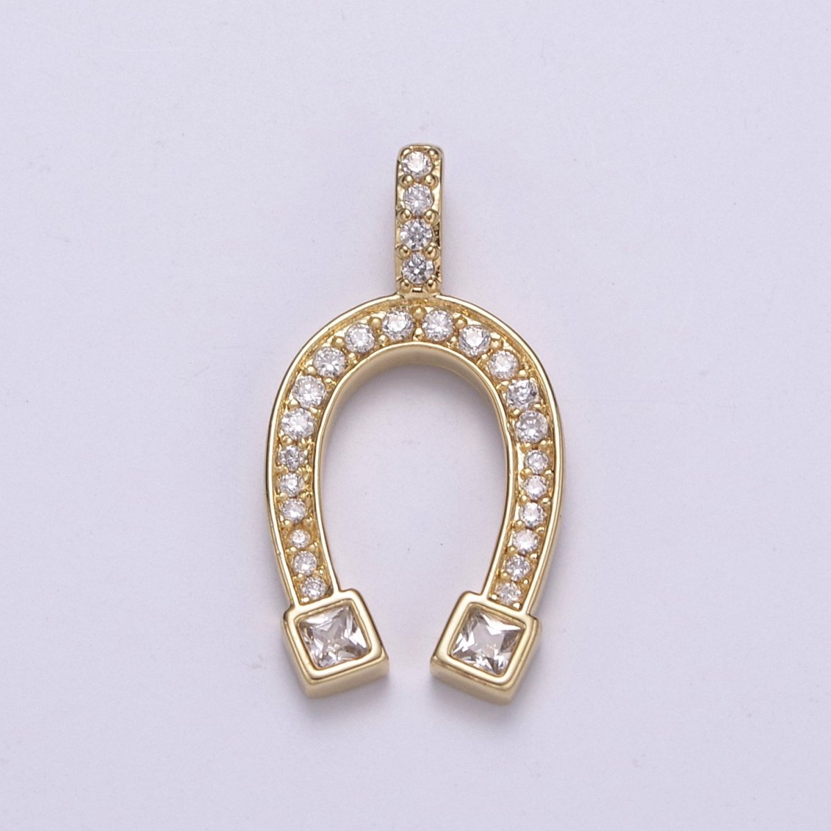 Dainty 14k Gold Filled Horseshoe Charm Lucky Charm Cubic Horse Shoe Pendant N-534 N-535