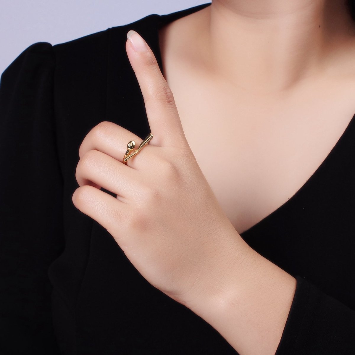 Dainty 14K Gold Filled Hugger Stick Ring in gold and silver  | O1278 O1279