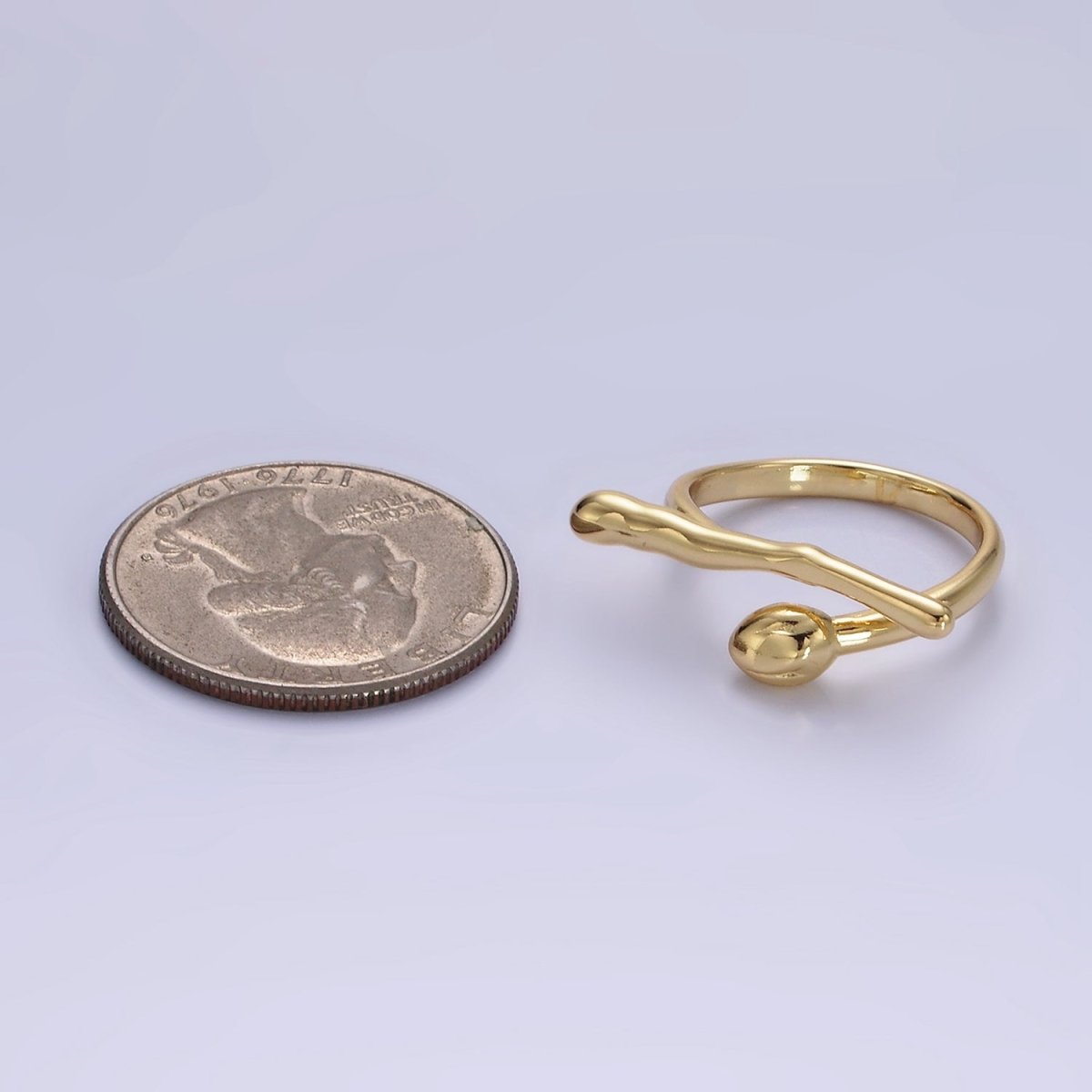 Dainty 14K Gold Filled Hugger Stick Ring in gold and silver  | O1278 O1279