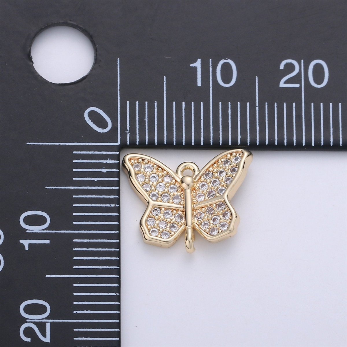 Dainty 14k Gold Filled Mariposa Butterfly Pendant for Necklace Bracelet Earring Charm Supply Component D-063