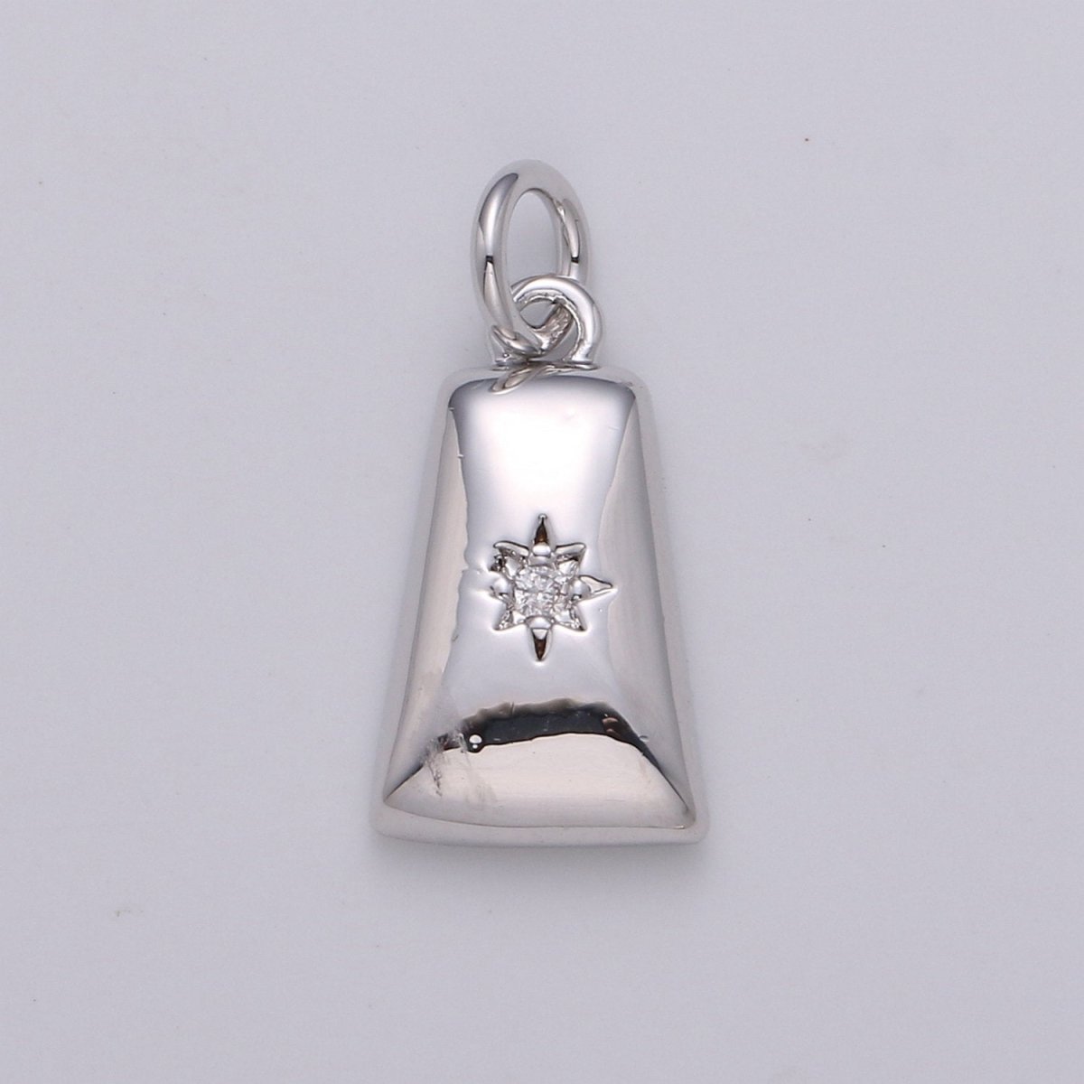 Dainty 14k Gold Filled North Star Charm Cubic Zirconia Geometric Pendant in Gold micro Pave CZ North Star Pendant Jewelry Making D-427