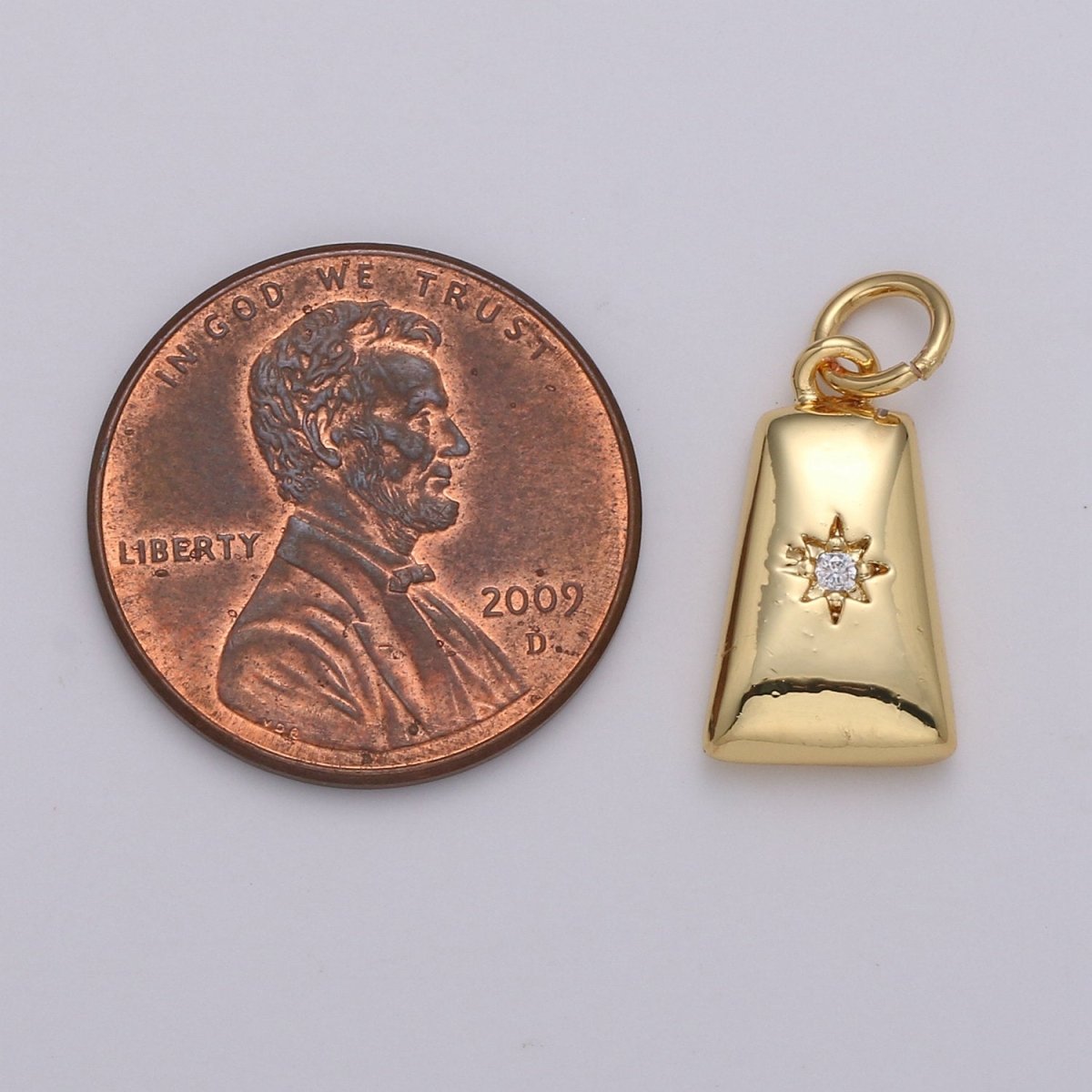 Dainty 14k Gold Filled North Star Charm Cubic Zirconia Geometric Pendant in Gold micro Pave CZ North Star Pendant Jewelry Making D-427