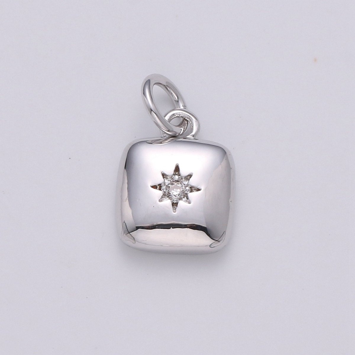 Dainty 14k Gold Filled North Star Charm Cubic Zirconia Square Pendant in Gold micro Pave CZ North Star Pendant Jewelry Making D-431 D-432