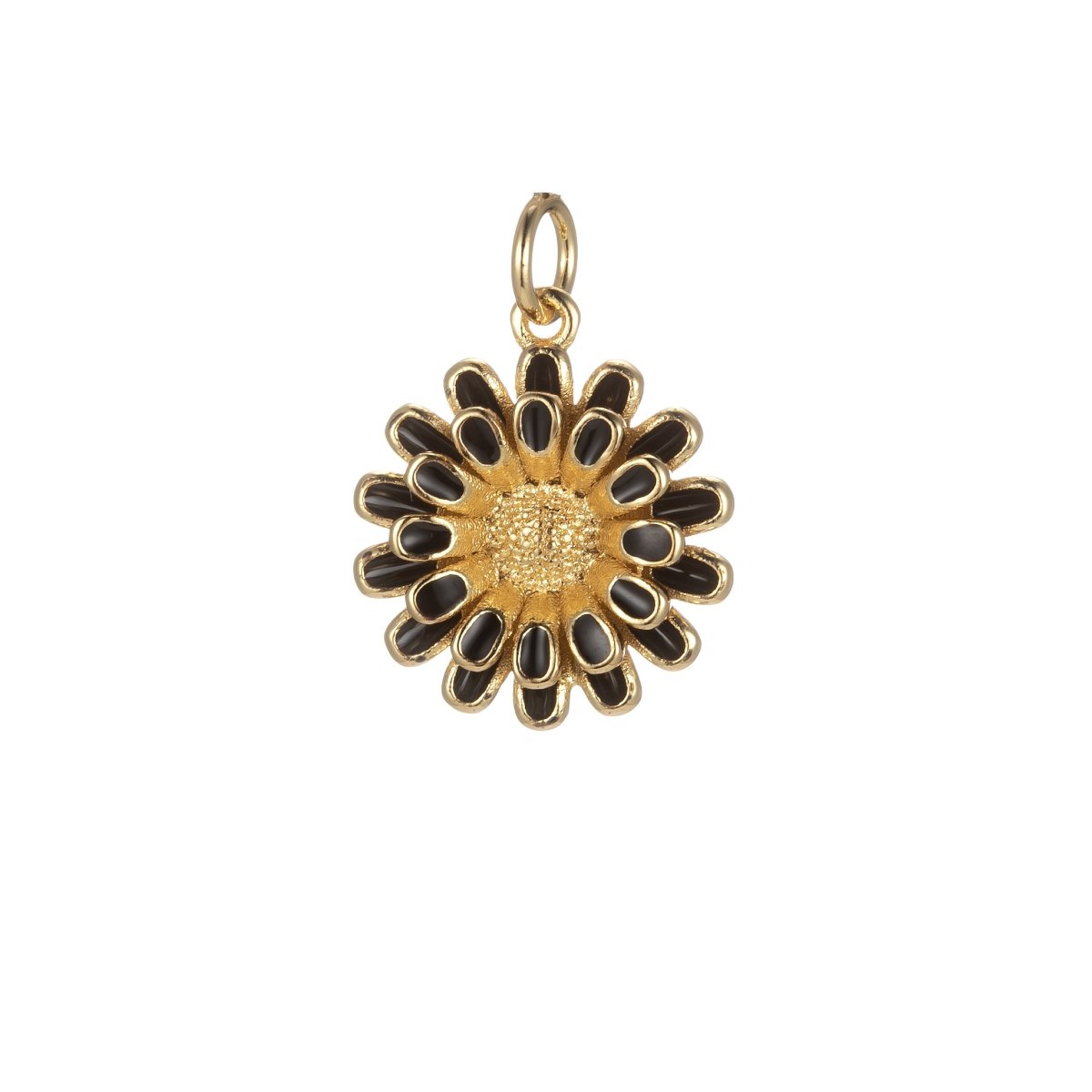 Dainty 14k Gold Filled Sun Flower Charm Enamel Floral Flower Charm Summer Trend Jewelry E-833-E-842