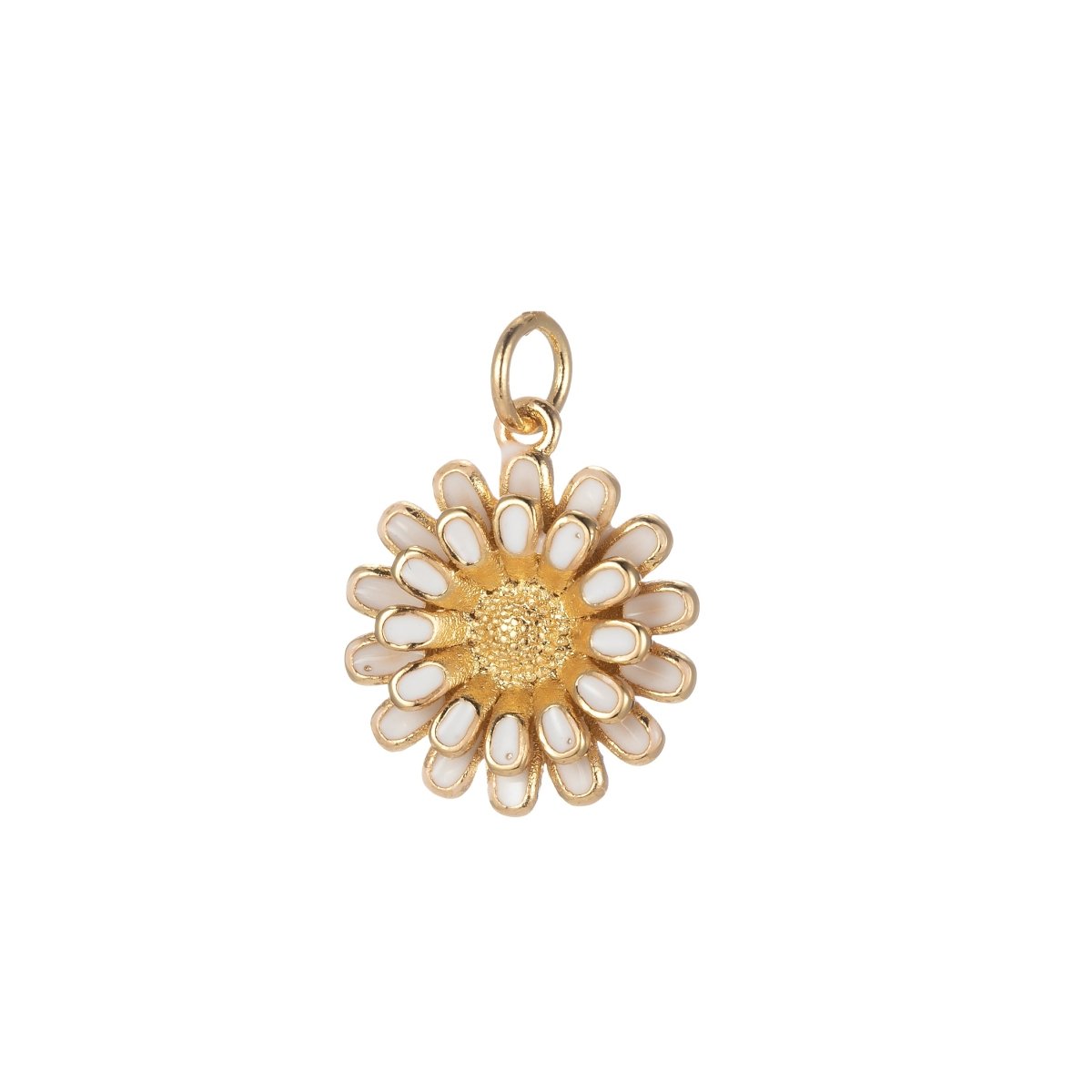 Dainty 14k Gold Filled Sun Flower Charm Enamel Floral Flower Charm Summer Trend Jewelry E-833-E-842