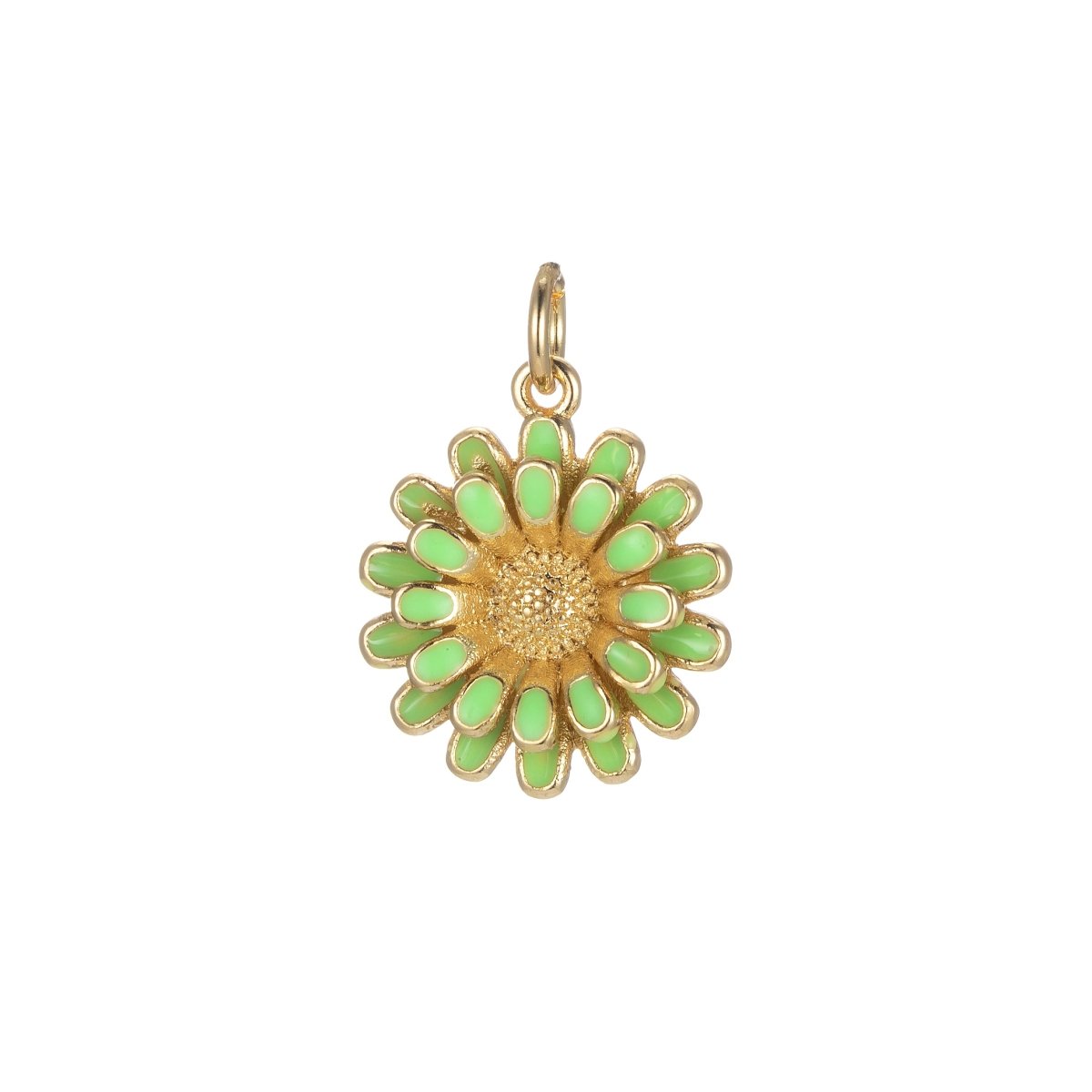 Dainty 14k Gold Filled Sun Flower Charm Enamel Floral Flower Charm Summer Trend Jewelry E-833-E-842