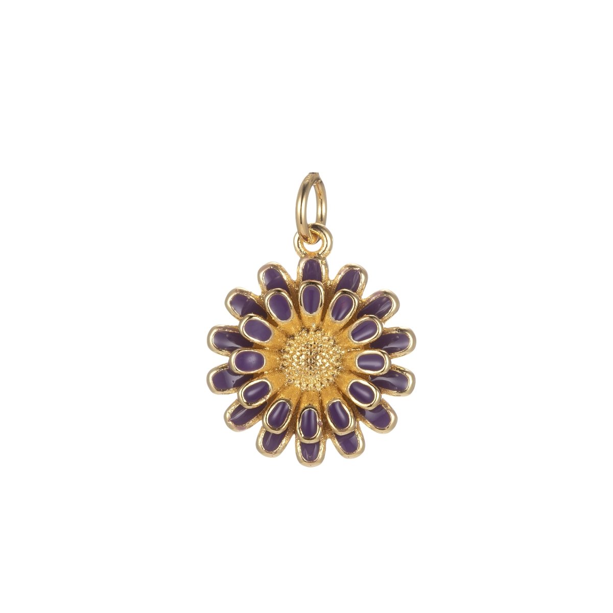 Dainty 14k Gold Filled Sun Flower Charm Enamel Floral Flower Charm Summer Trend Jewelry E-833-E-842