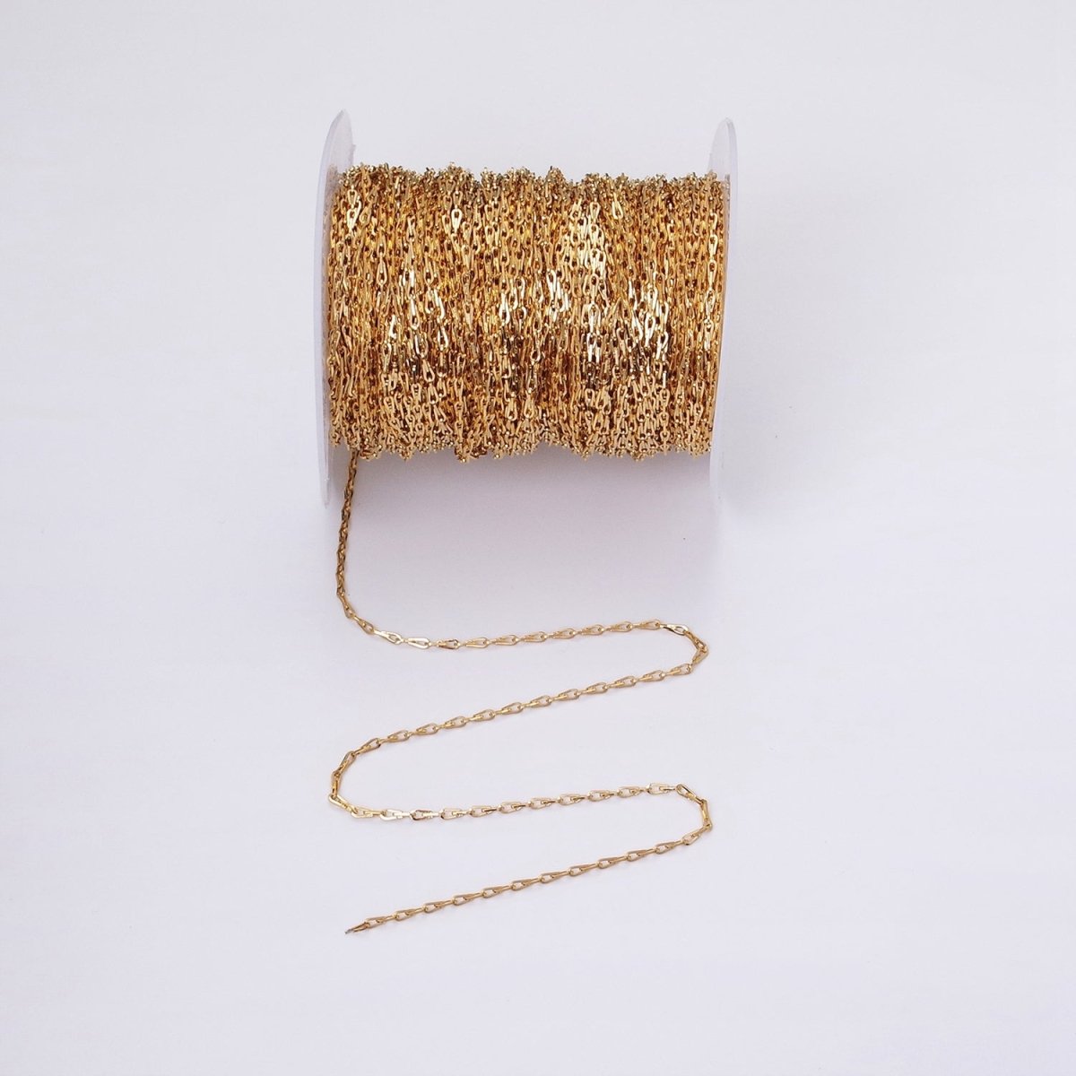 Dainty 16K Gold Filled Ladder Hook Horse Shoe Chain 1.7mm Unfinished chain by Yard Unique Horseshoe Link Chain | ROLL-1267 ROLL-1268 Clearance Pricing